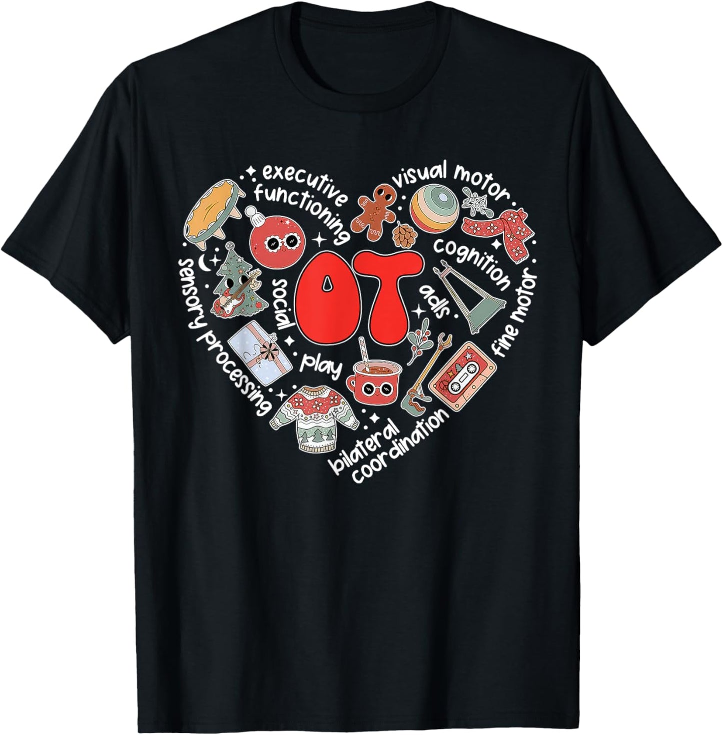 OT Occupational Therapy Heart Christmas OT Therapist Xmas