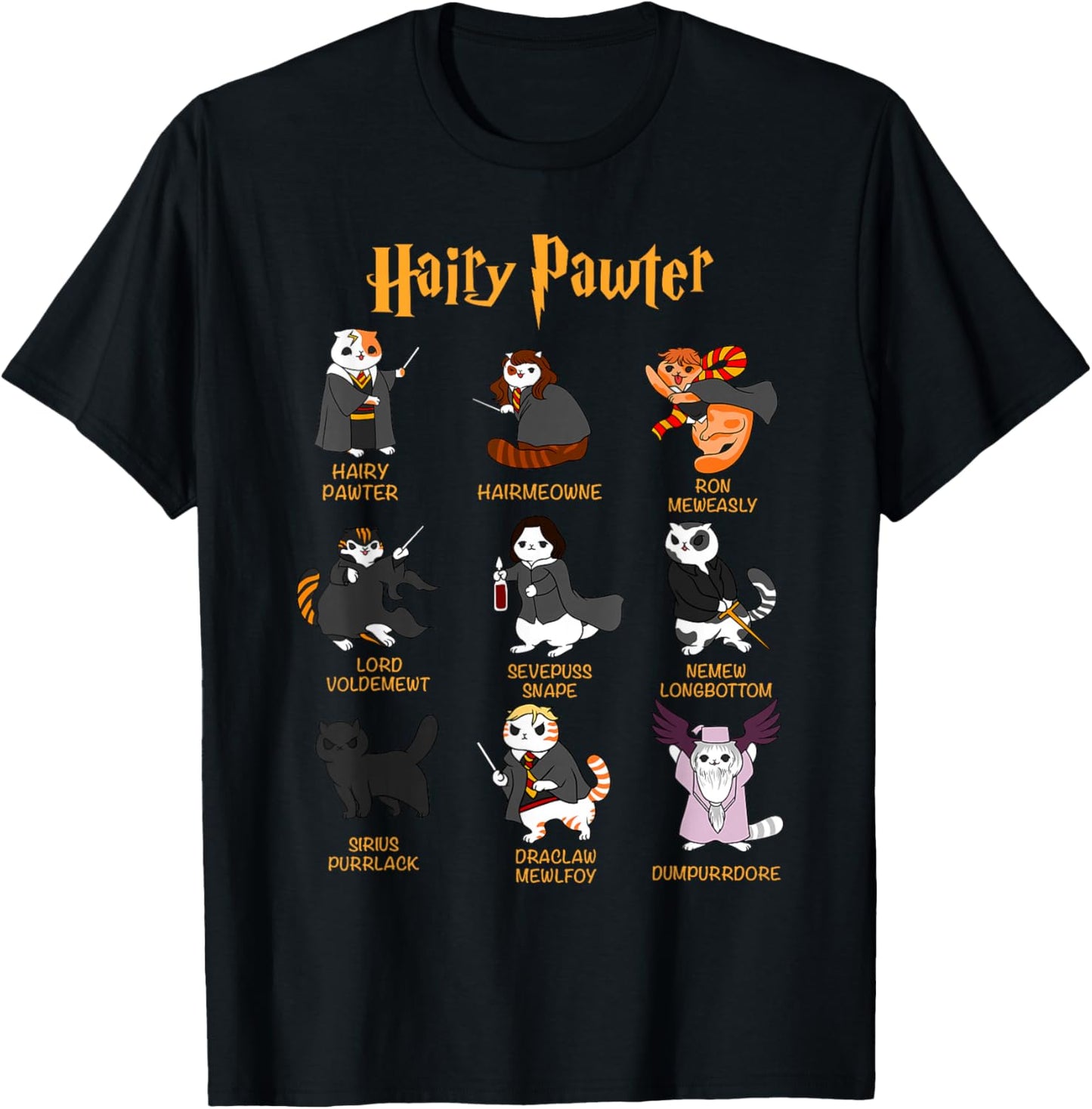 Vintage Funny Hairy Pawter T Shirt - T Shirt For Cat Lovers