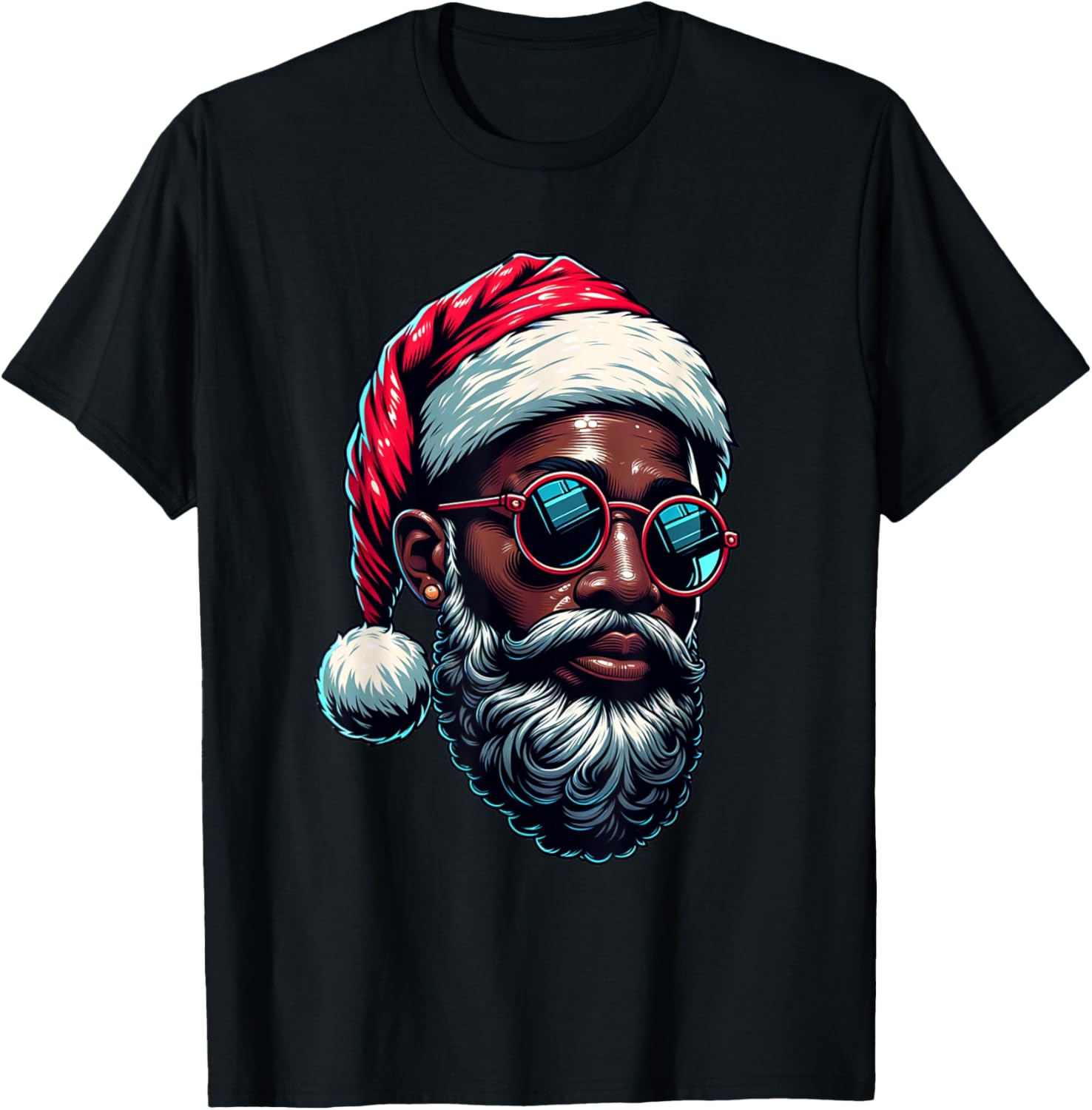 African American Christmas Pajama Xmas Afro Santa Claus PJ