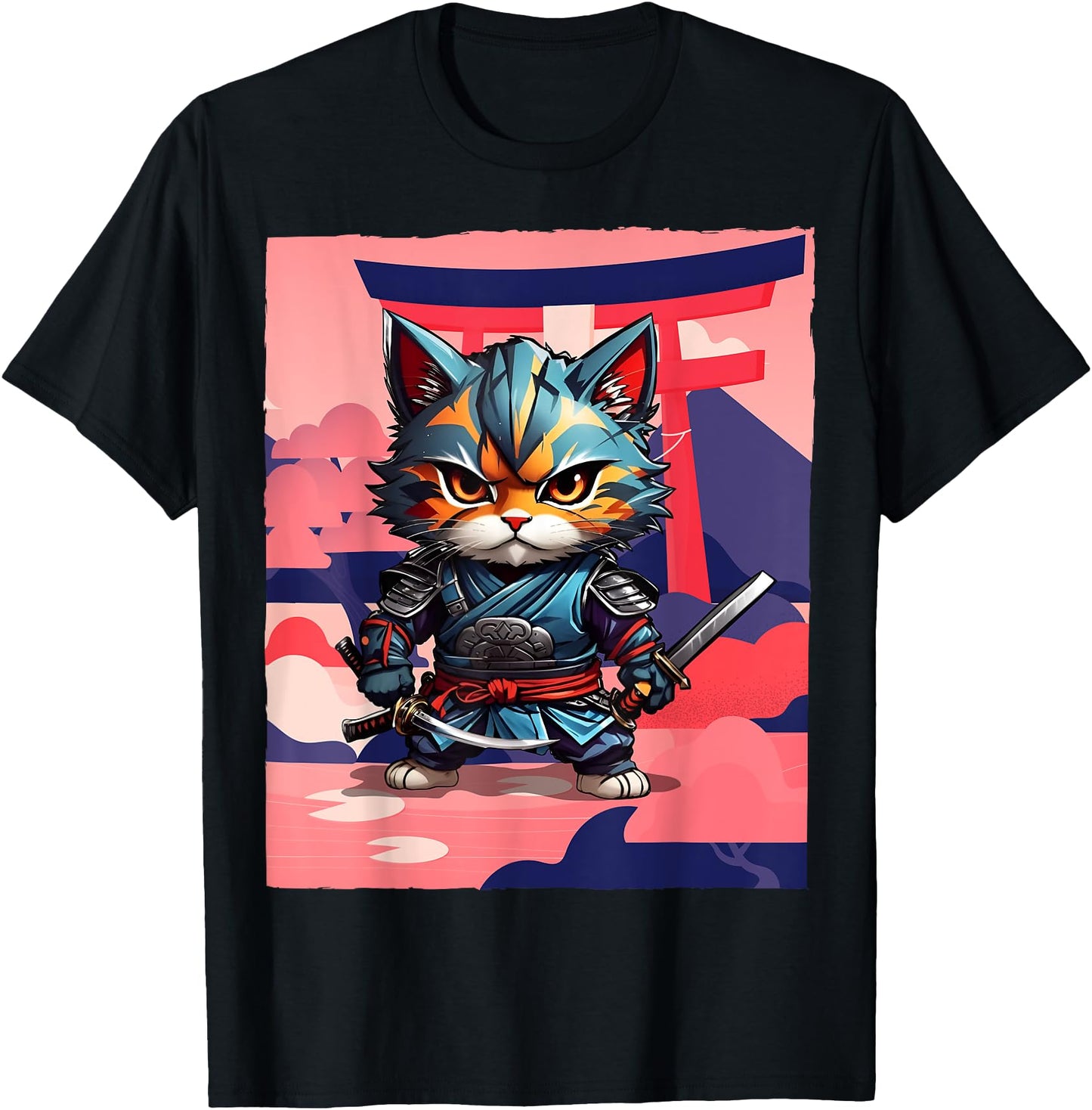 Japanese Ninja Art and Japan Samurai Cat