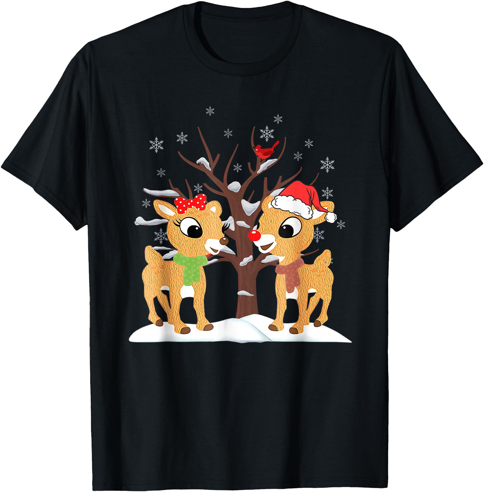 Rudolph and Clarice Shirt Christmas Girls Tee Reindeer