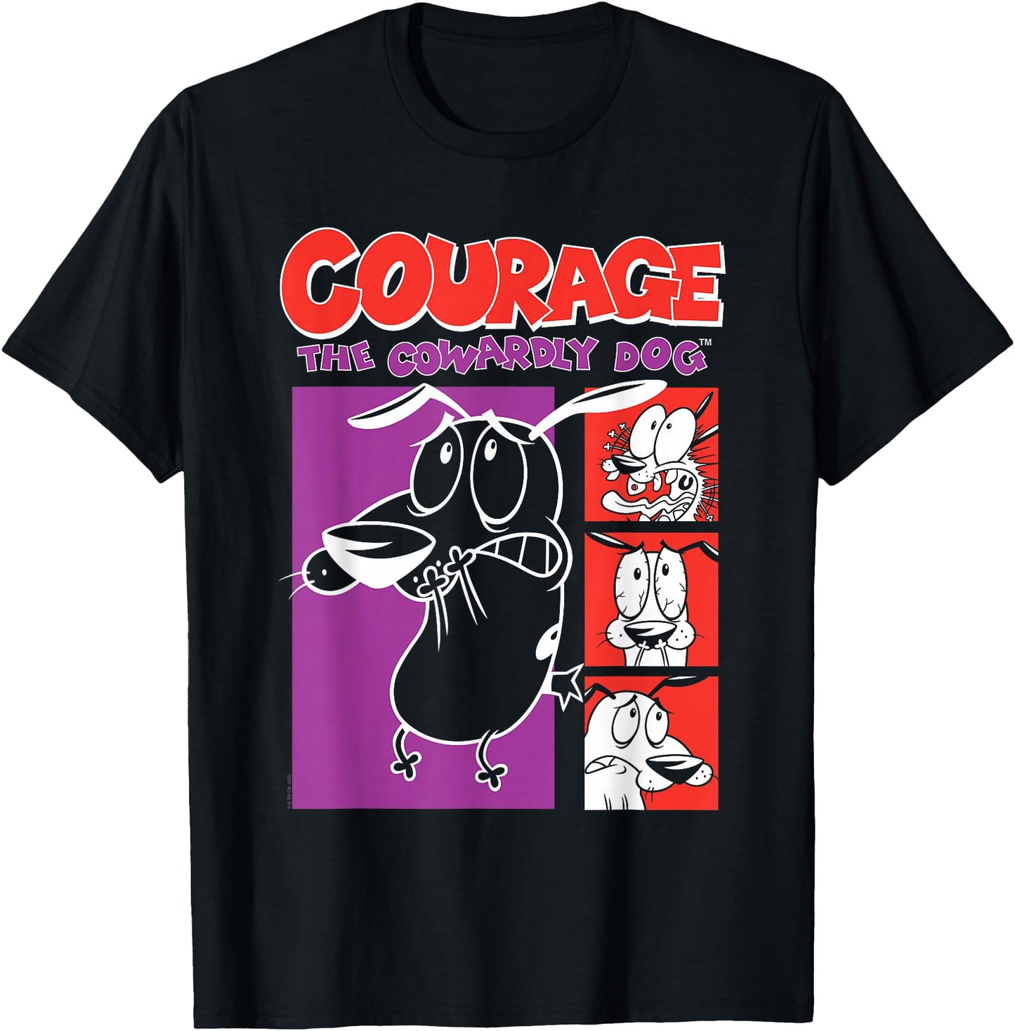 Courage the Cowardly Dog Red and Purple Frames Cartoon