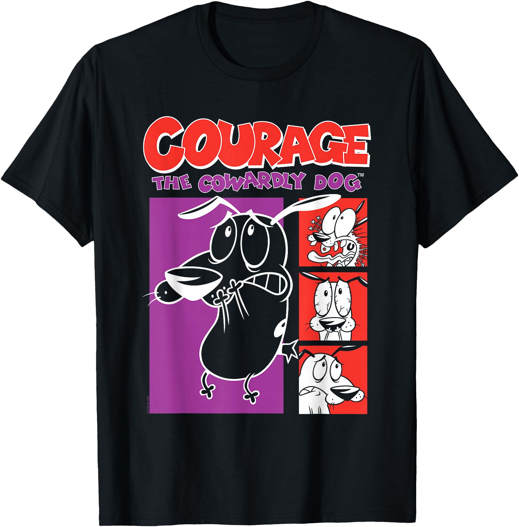 Courage the Cowardly Dog Red and Purple Frames Cartoon