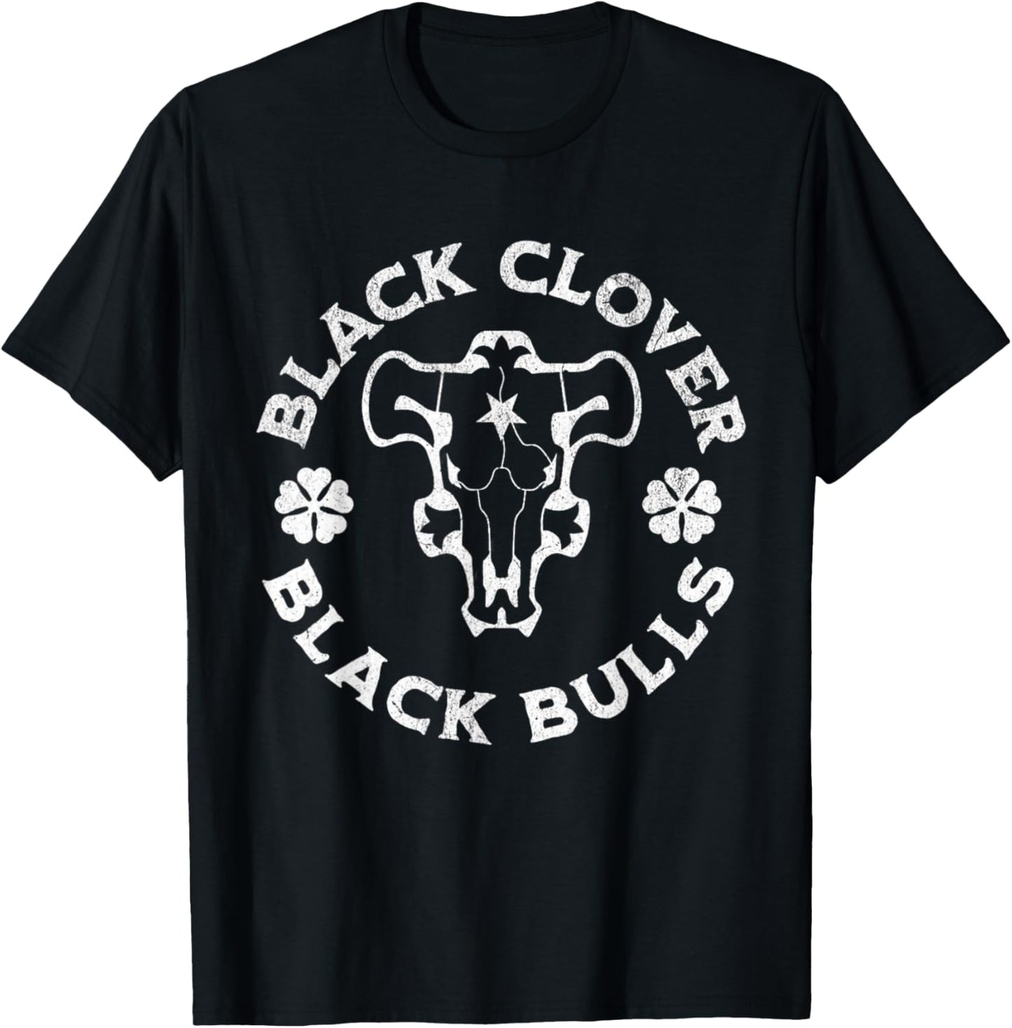 Distressed Black Anime Clover Black Bulls