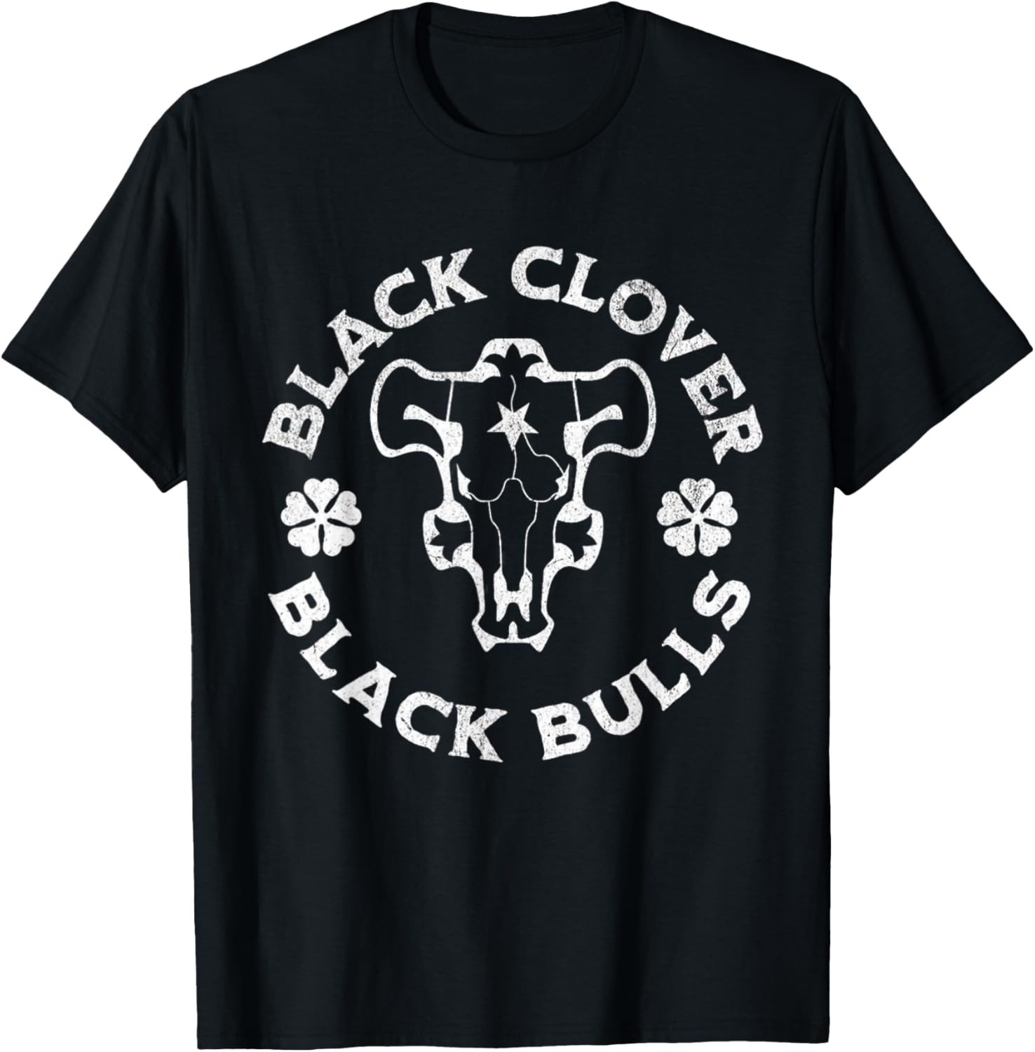 Distressed Black Anime Clover Black Bulls