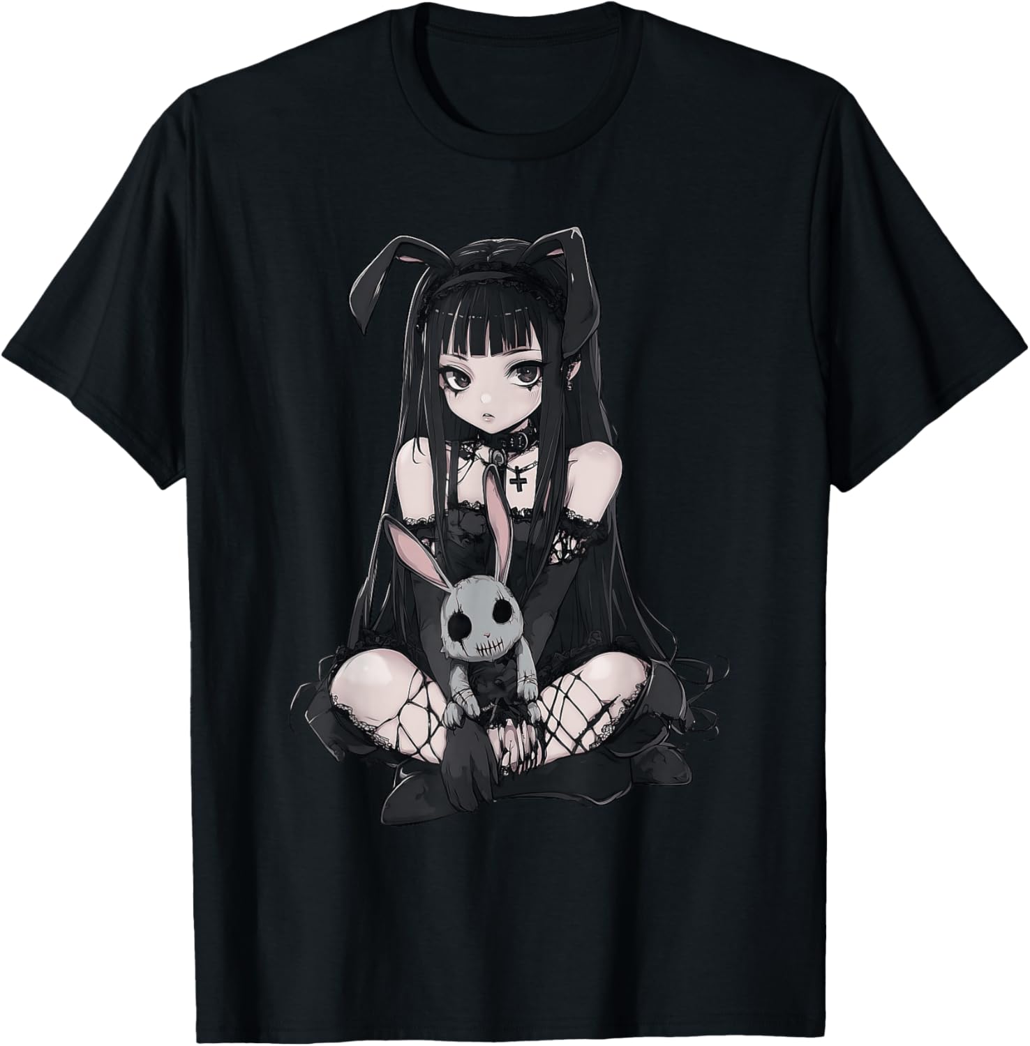 E-Girl Cute Anime Girl Goth Bunny Grunge Gothic Outfit