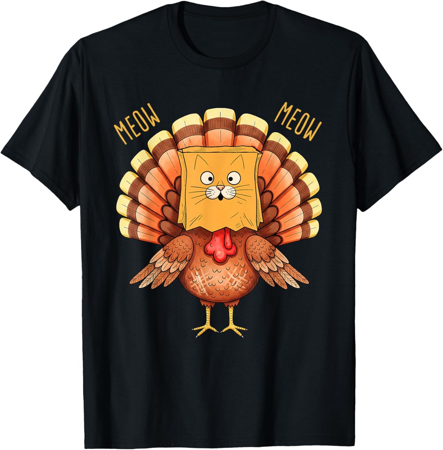 Thanksgiving Turkey Cat Funny Thanksgiving Men Women Kids