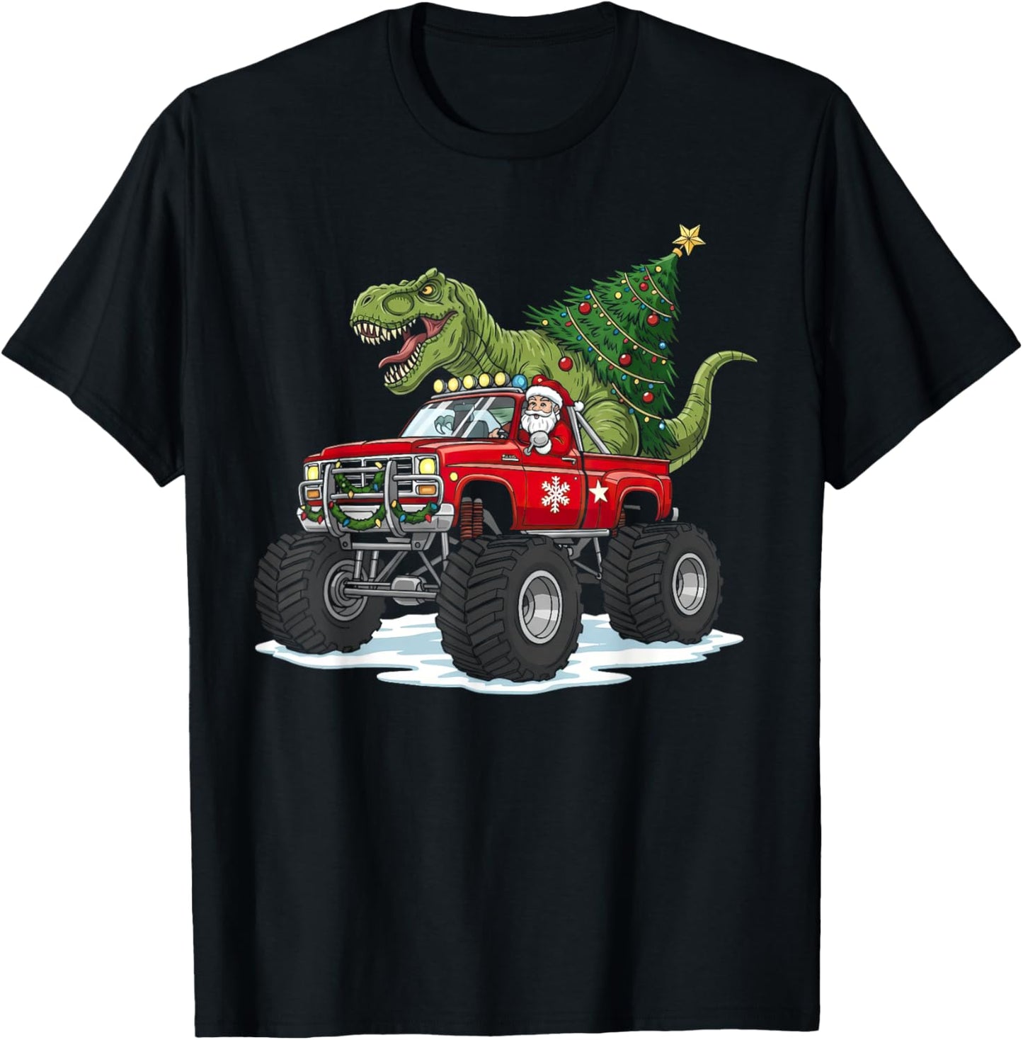 Dinosaur T rex Christmas Santa Boys Men Girls Xmas Squad
