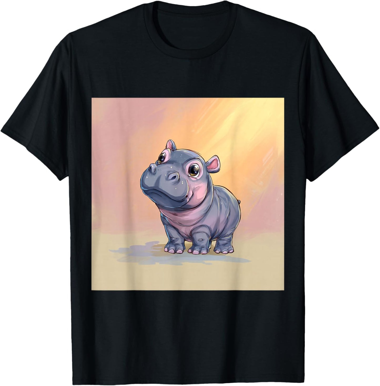Cute Cartoon Hippo Chibi Style Cute Baby Hippo