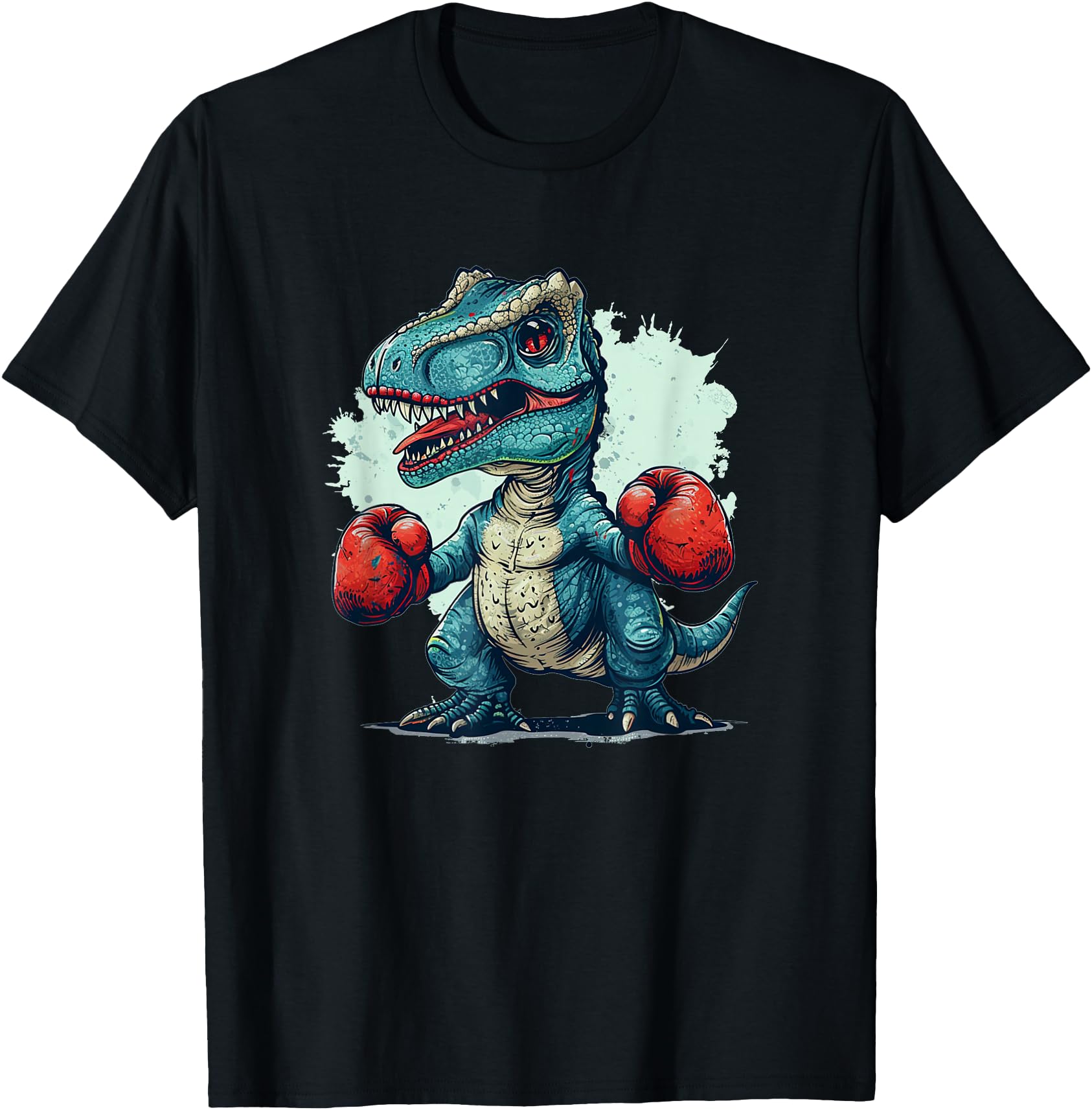 Funny boxing dinosaur with boxing gloves costume