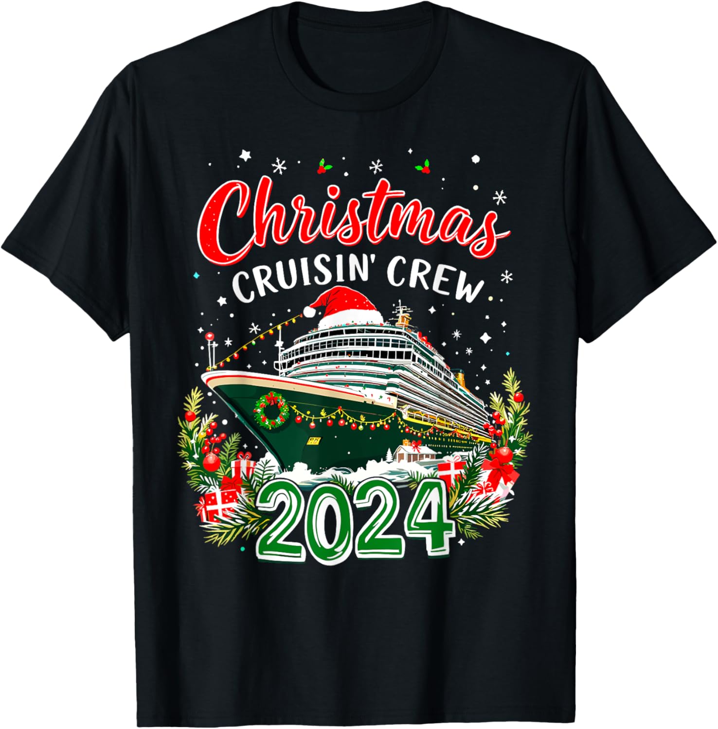 Merry Cruismas Christmas Cruisin' Crew 2024 Xmas Cruise Tee