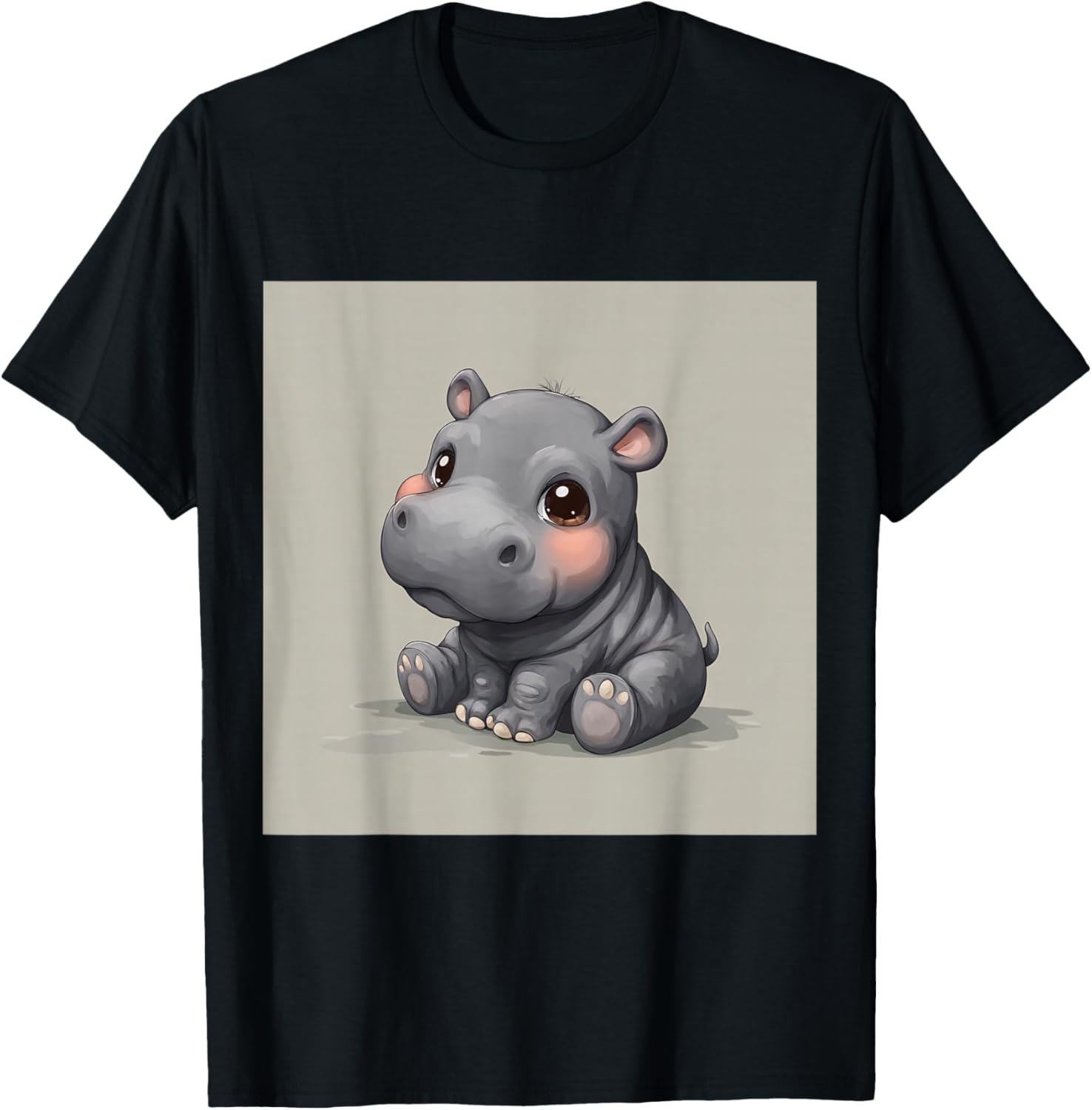 Cute Cartoon Hippo Chibi Style Cute Baby Hippo
