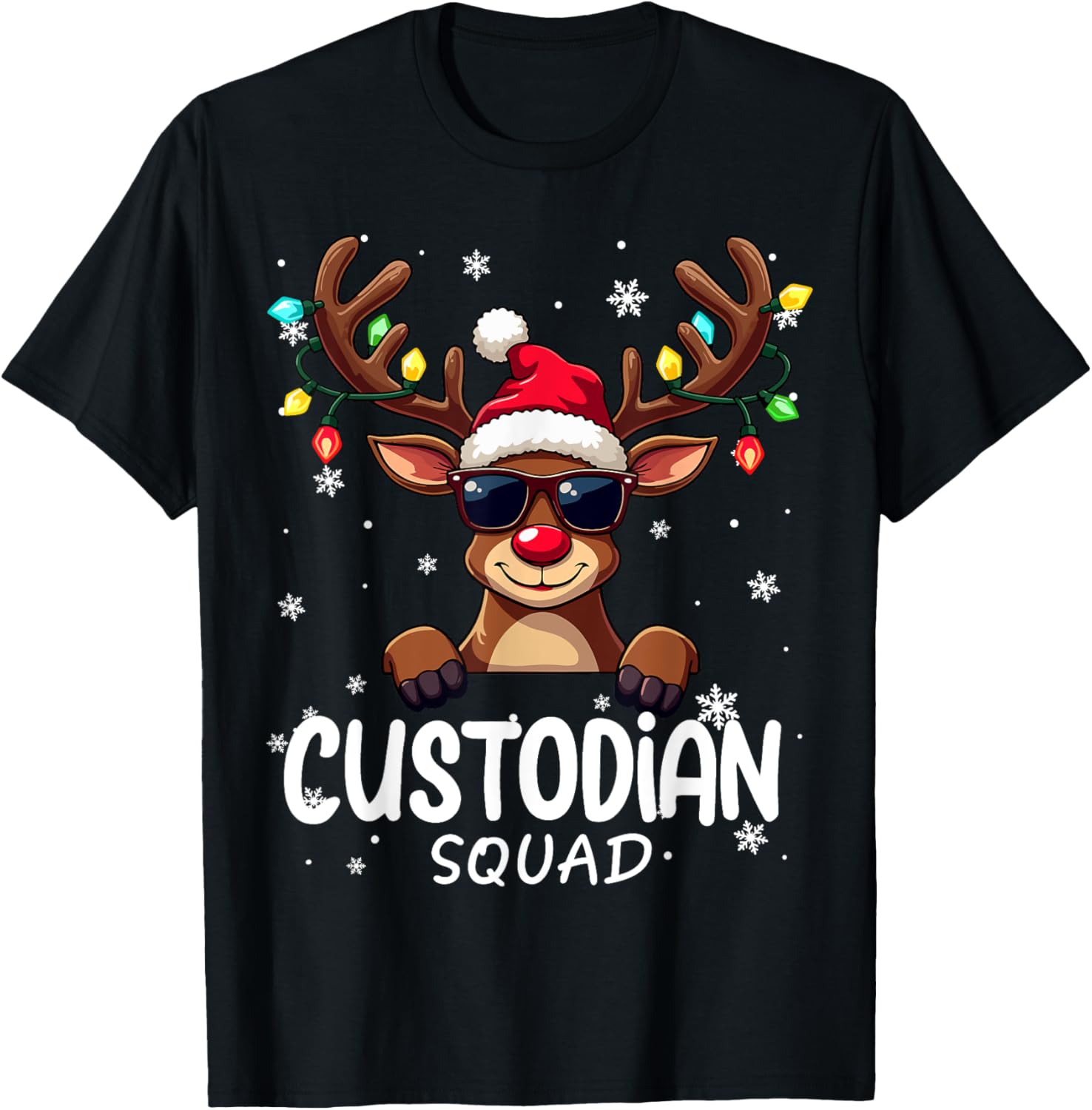 Funny Reindeer Christmas Custodian Squad Xmas Gift Men Women