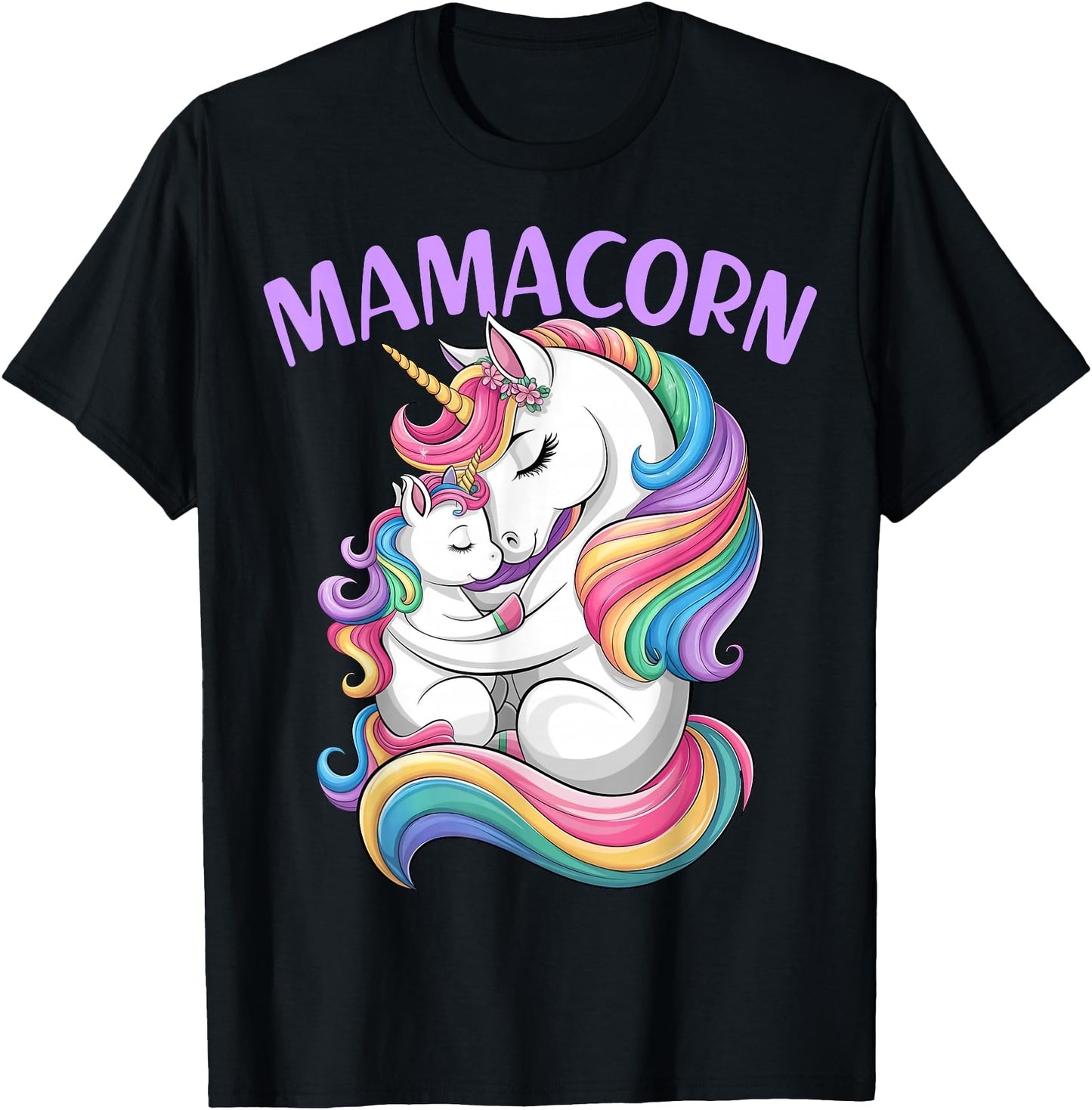 Women Mamacorn Mom Baby Girl Daughter Unicorn Mother's Day