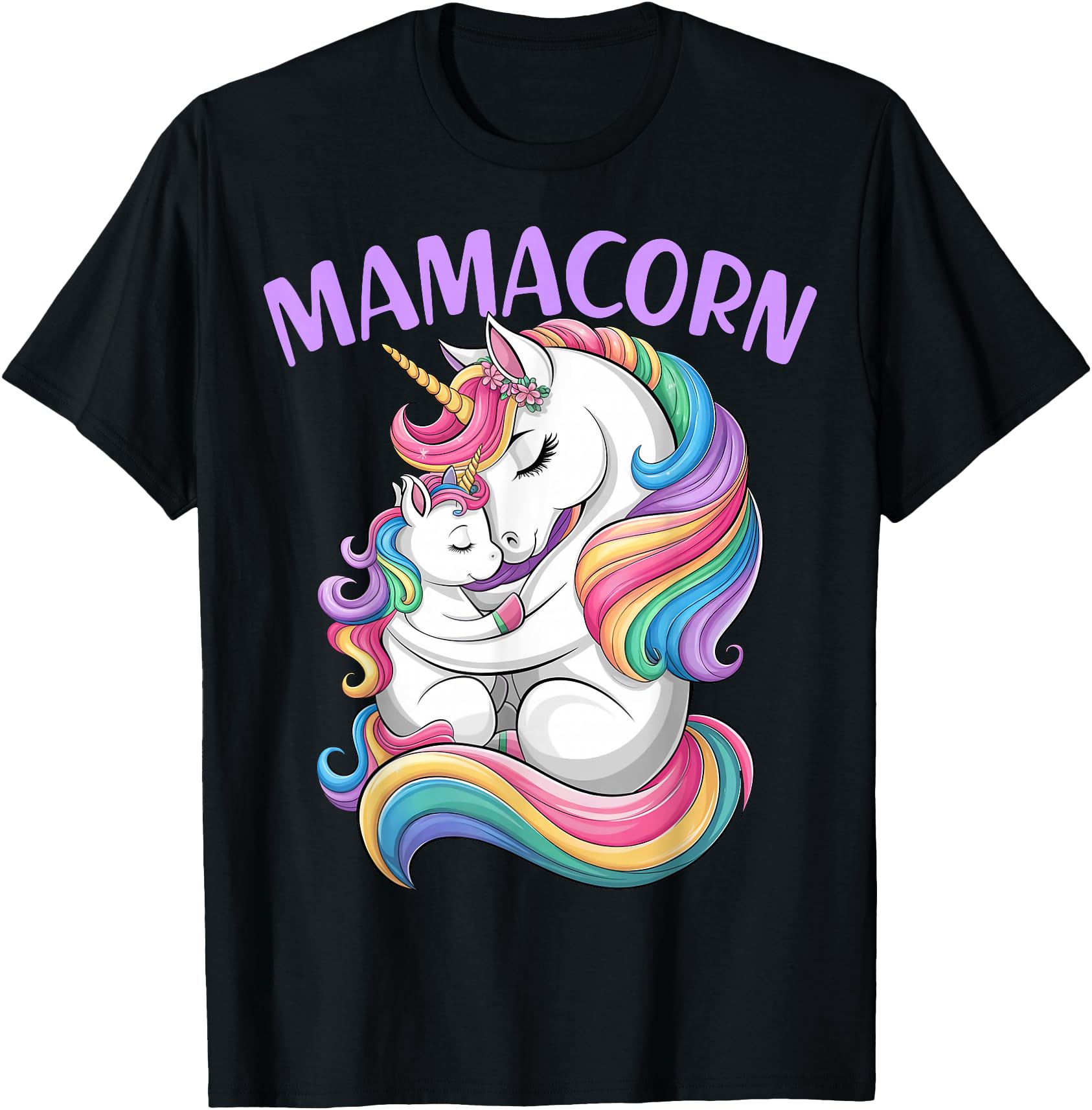 Women Mamacorn Mom Baby Girl Daughter Unicorn Mother's Day