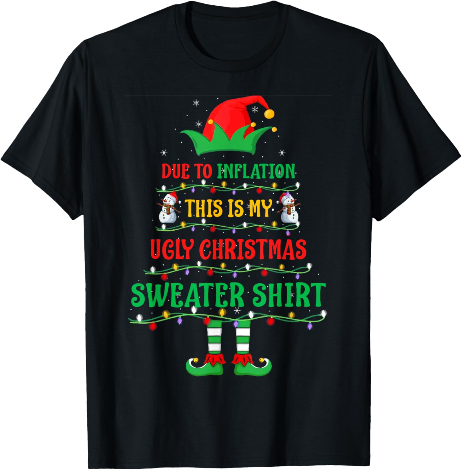 Funny Due to Inflation Ugly Christmas Sweater Men Women Xmas