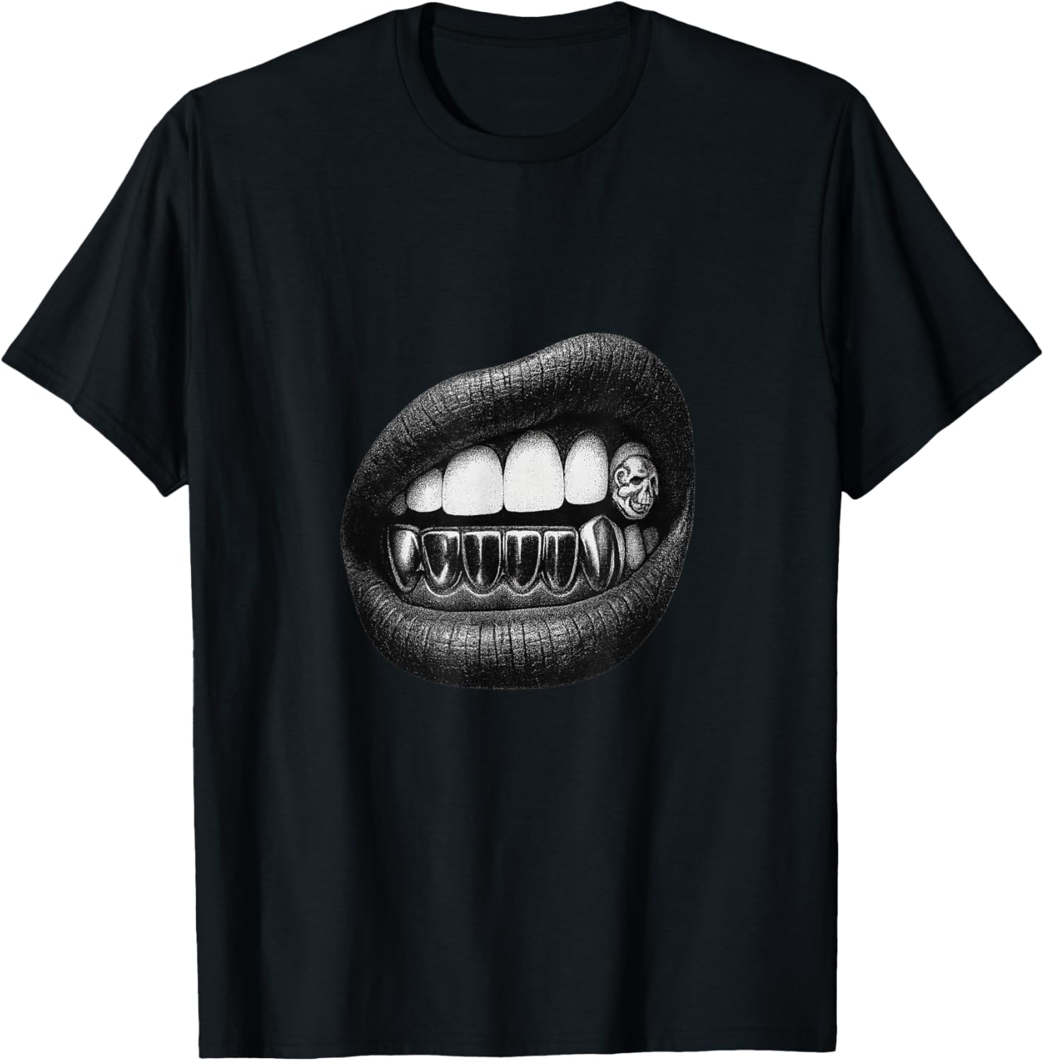 Y2K Lips Grillz - Dark Teeth Skull Streetwear