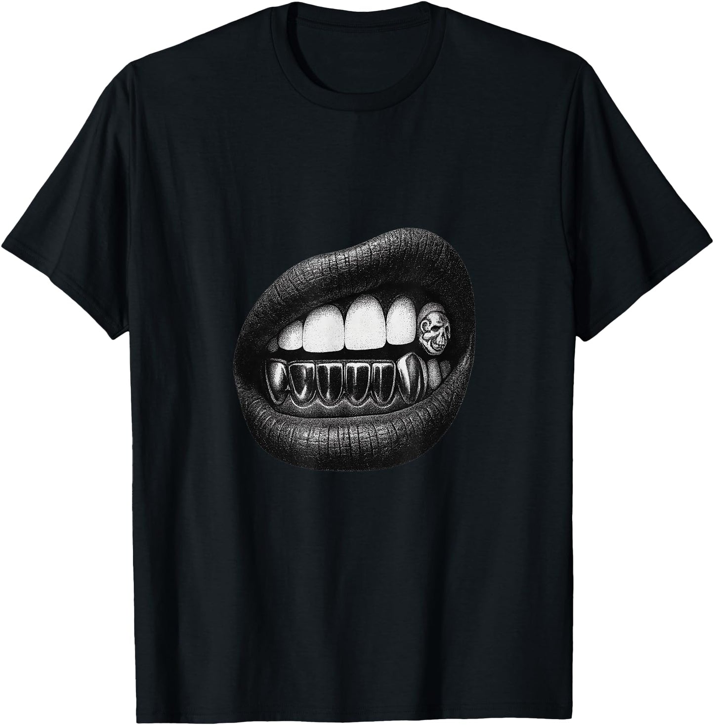Y2K Lips Grillz - Dark Teeth Skull Streetwear
