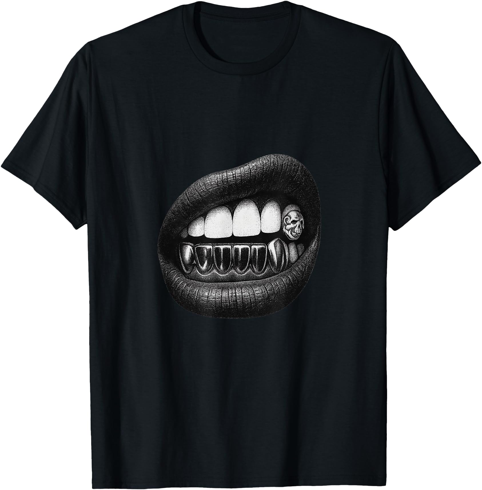 Y2K Lips Grillz - Dark Teeth Skull Streetwear