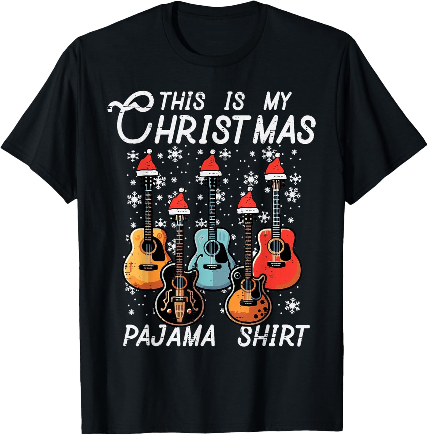 My Christmas Pajama Shirt Guitars Xmas Rock Men Boys Kids