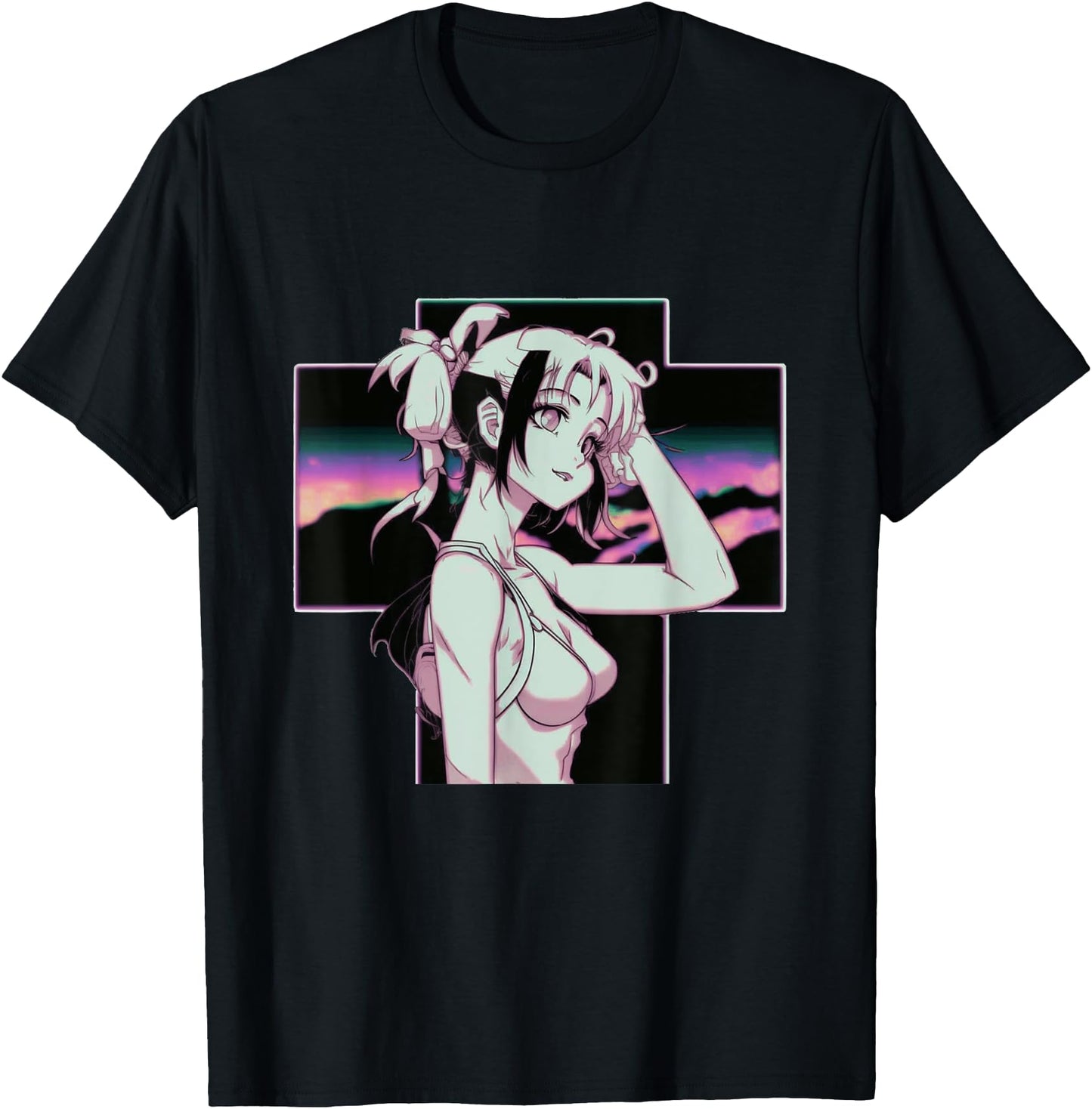 Edgy Aesthetic Sad Girl Sad Boy Egirl Eboy Tees Anime Girl Waifu Japan Culture Art Japanese Aesthetic Otaku