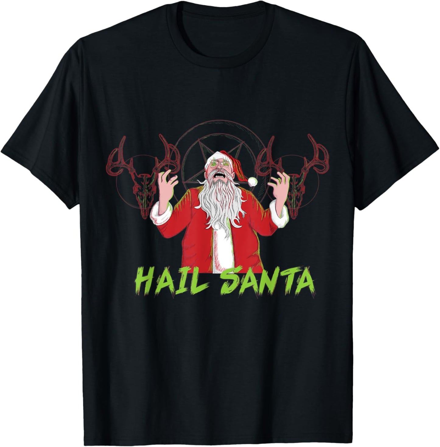 Hail Santa Sleigher Heavy Metal Ugly Christmas Xmas
