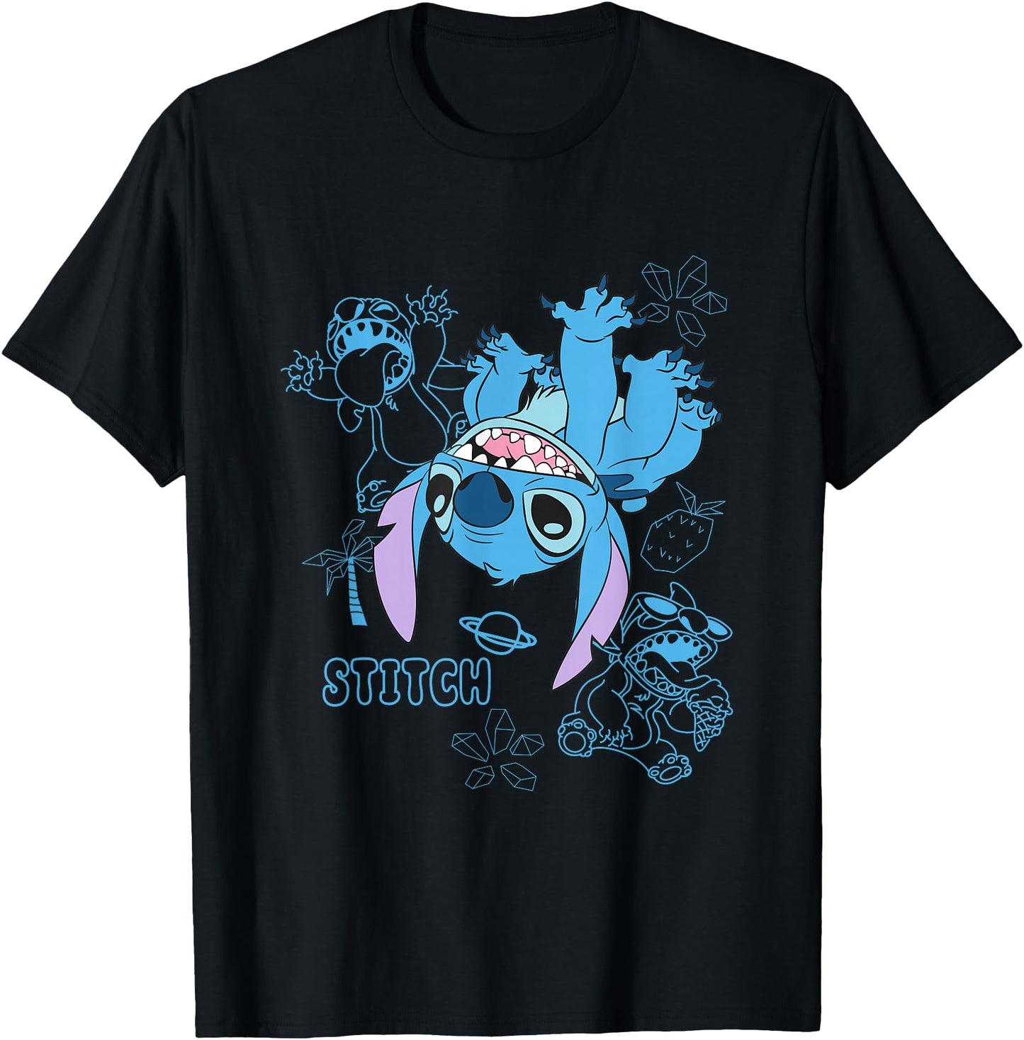 Disney Lilo & Stitch Awesome Faces Blue Line