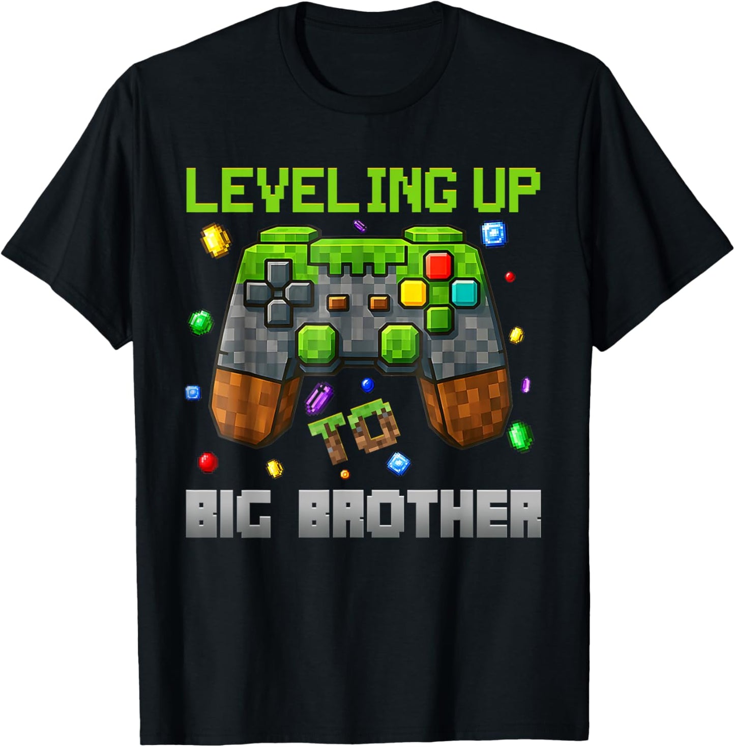 Leveling Up To Big Brother Shirt Funny Gamer Pixel