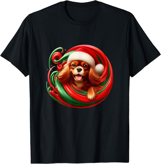 Cavalier King Charles Spaniel Dog Ruby Christmas Swirl