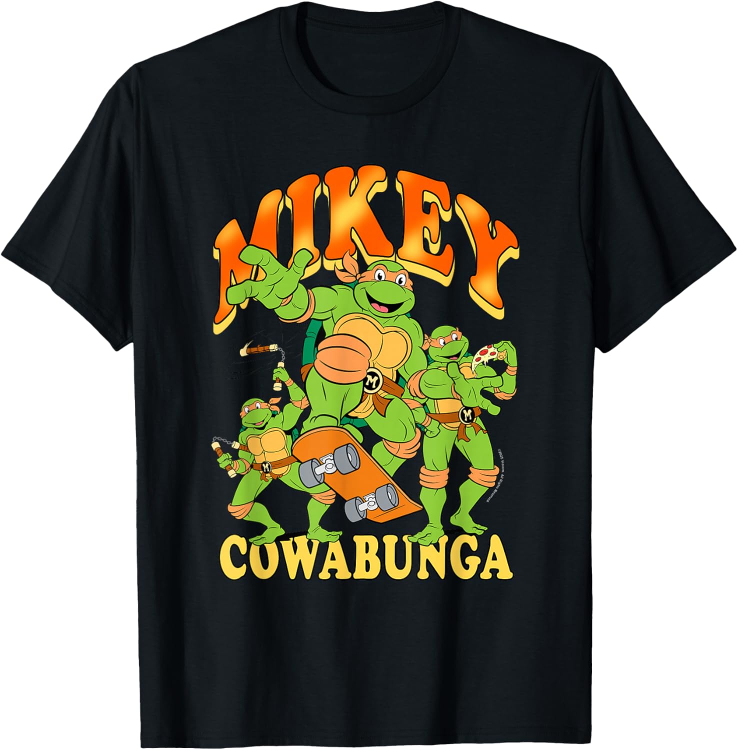 Teenage Mutant Ninja Turtles Mikey Cowabunga Retro Cartoon