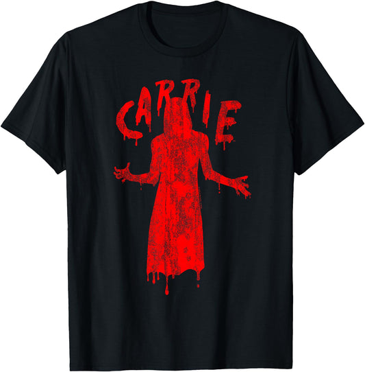 Carrie Official Movie T-Shirt - Black, Unisex-Adults, Short Sleeve, Small, Crew Neck, Modern, Neon Japanese Design