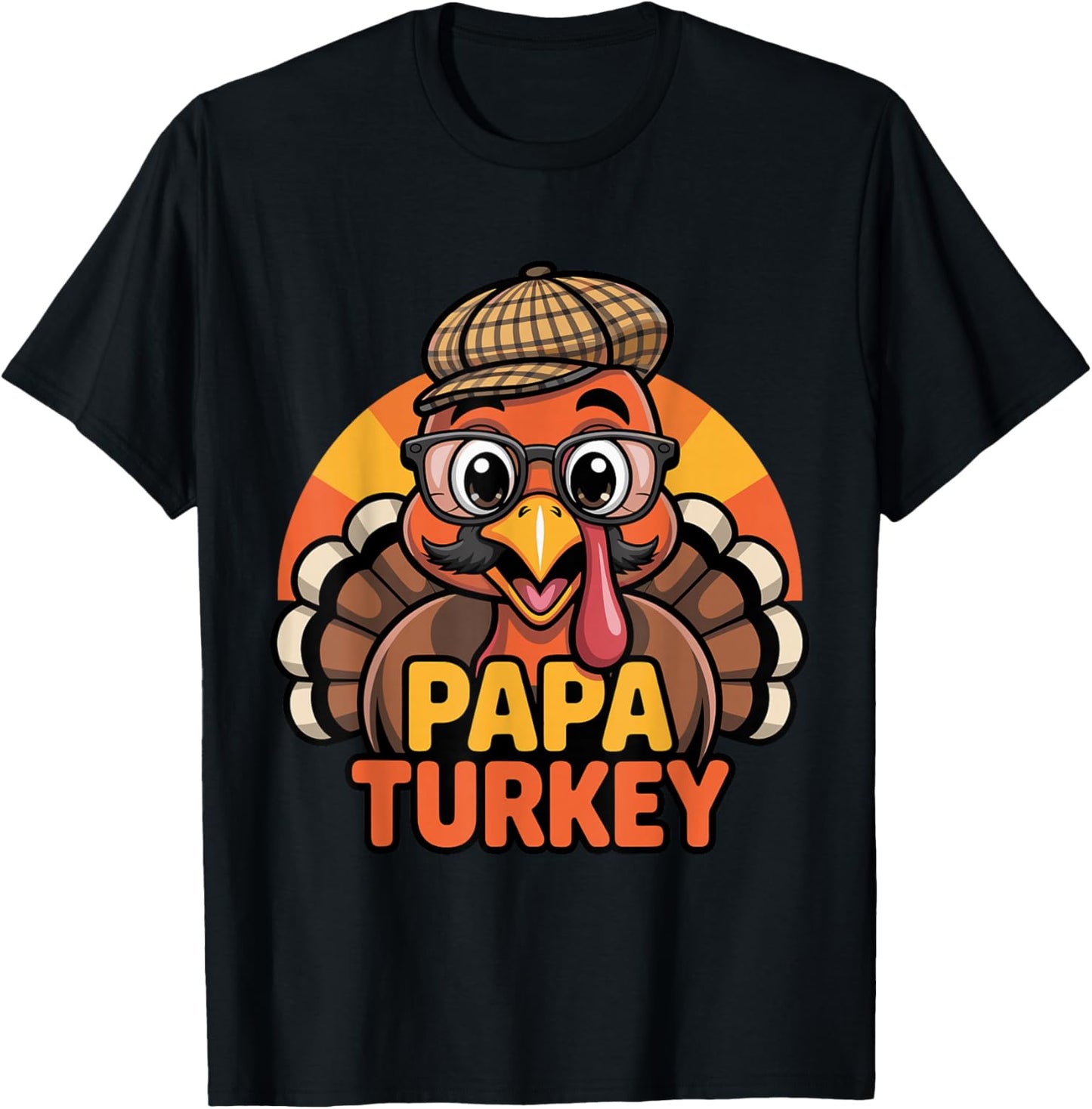 Funny Thanksgiving Papa Turkey Family Matching Men