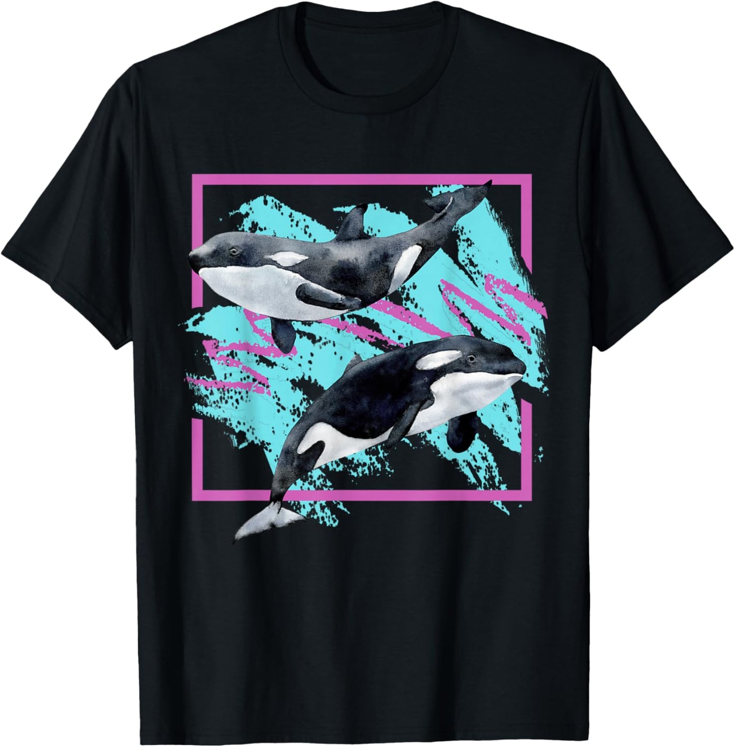 Save Whales 90s Orca Ocean Animals Chart Mammals Guide Eco T-Shirt