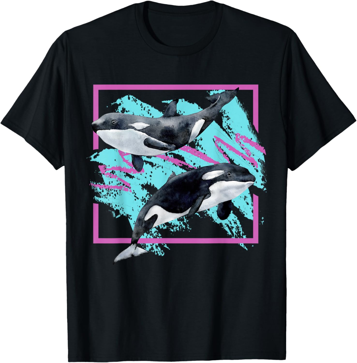 Save Whales 90s Orca Ocean Animals Chart Mammals Guide Eco T-Shirt