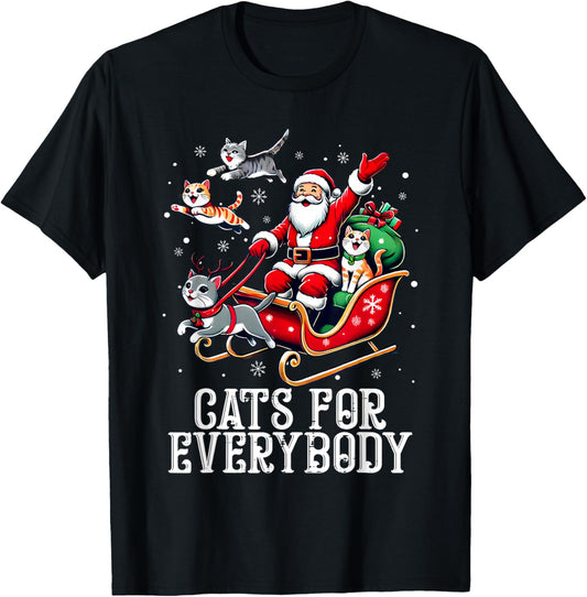 Cats For Everybody Christmas Cat Funny Xmas Men Women Santa