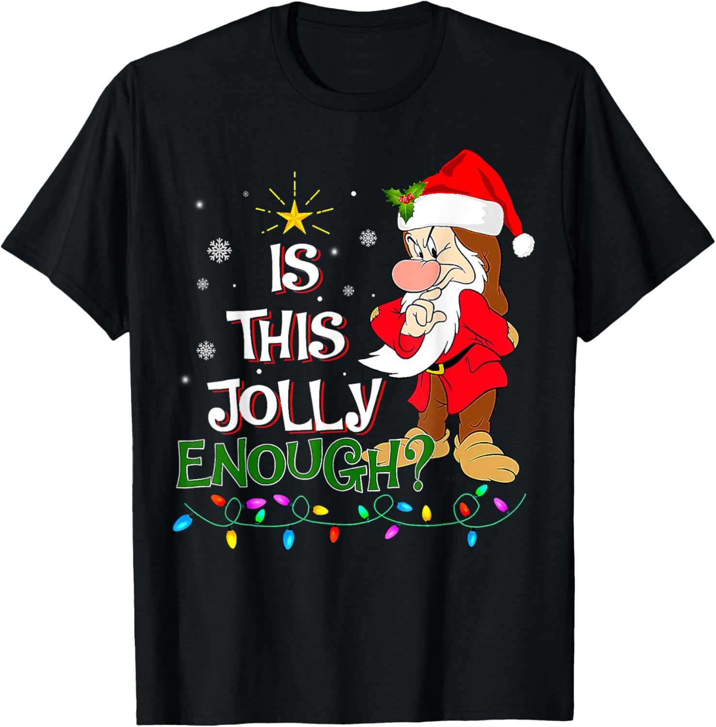 Is This Jolly Enough Grumpy Elf Pajama Christmas Lights