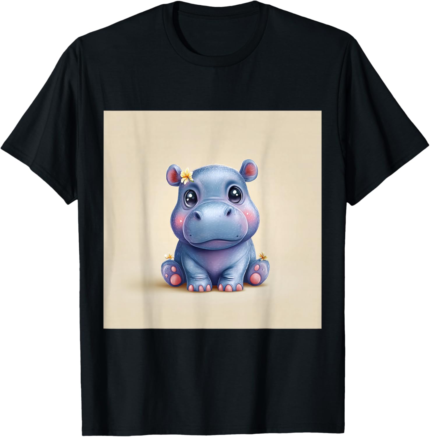 Cute Cartoon Hippo Chibi Style Cute Baby Hippo