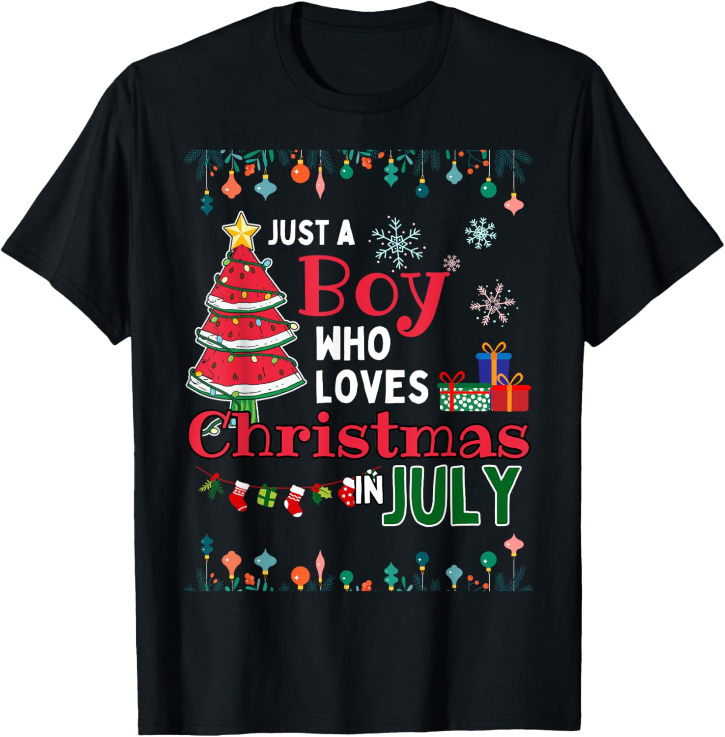 Just A Boy Who Loves Christmas In July Xmas Summer Kids