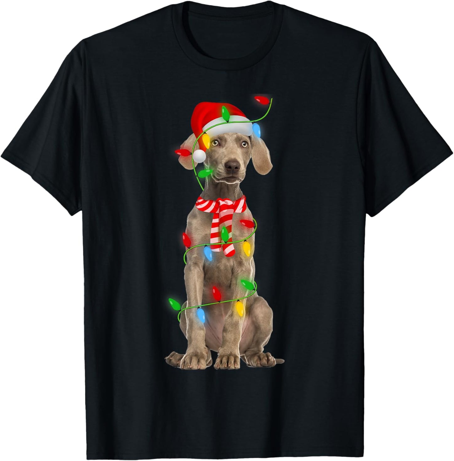 Xmas Lighting Holiday Santa Weimaraner Dog Christmas