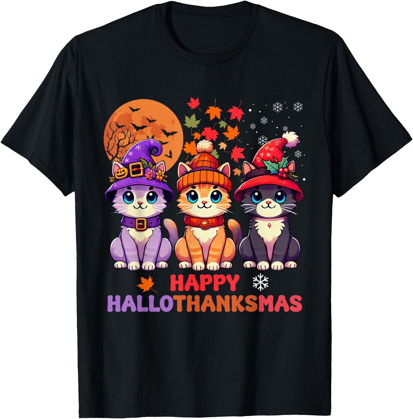Halloween Thanksgiving Christmas Happy HalloThanksMas Cats