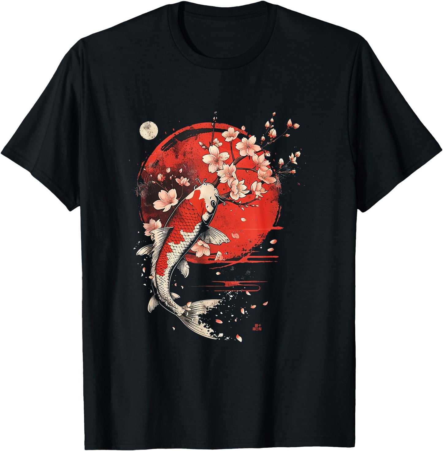 Cherry Blossom Koi Carp Fish Japanese Sakura Graphic Art