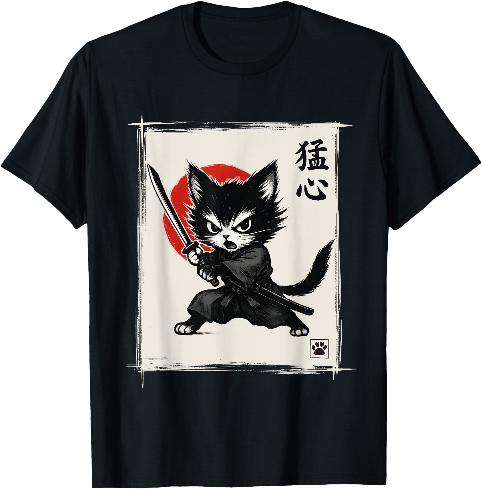 Japanese Kitten with Katana Samurai Cat