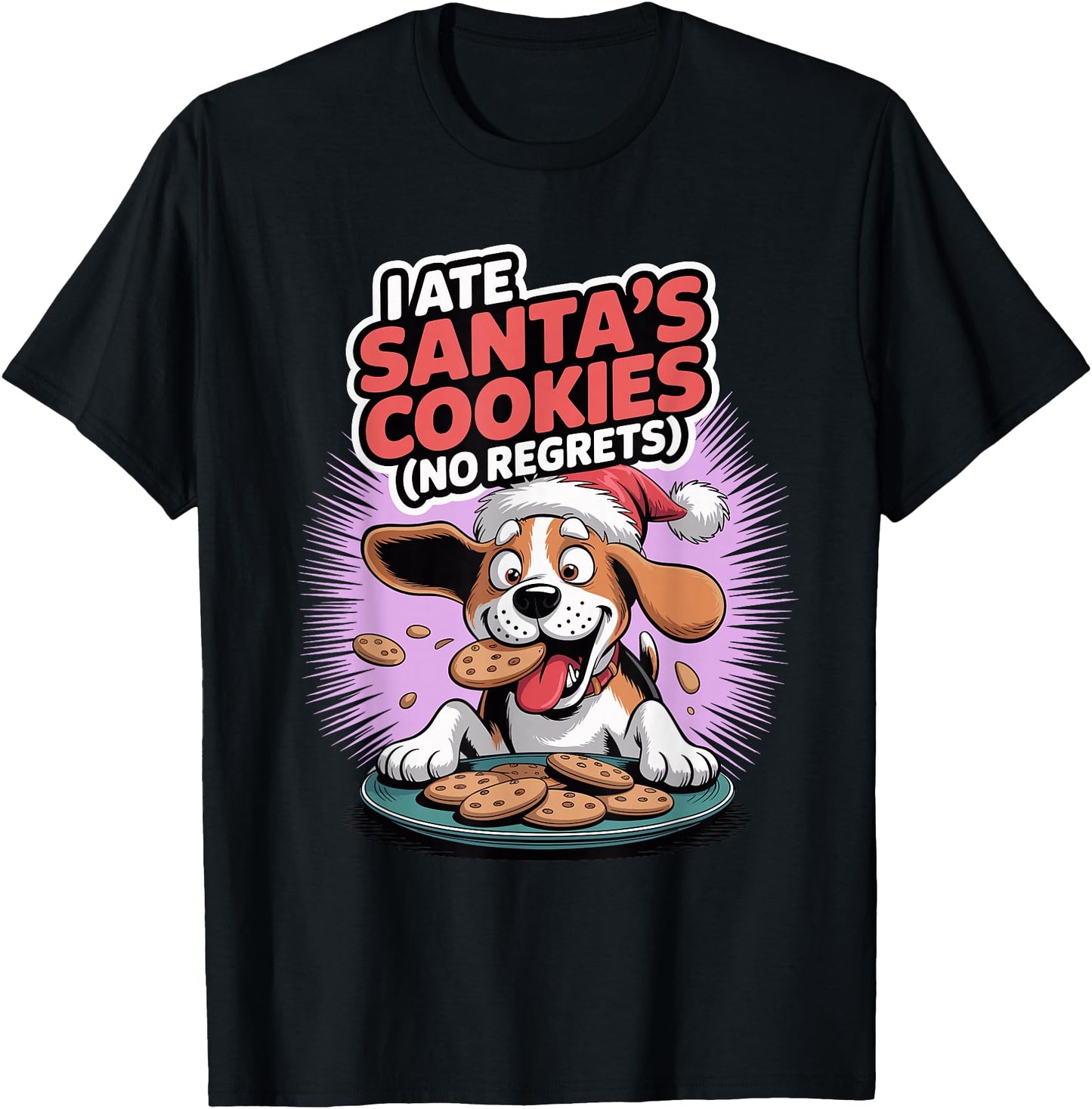 I Ate Santas Cookies Xmas Puppy Dog Funny Christmas Beagle
