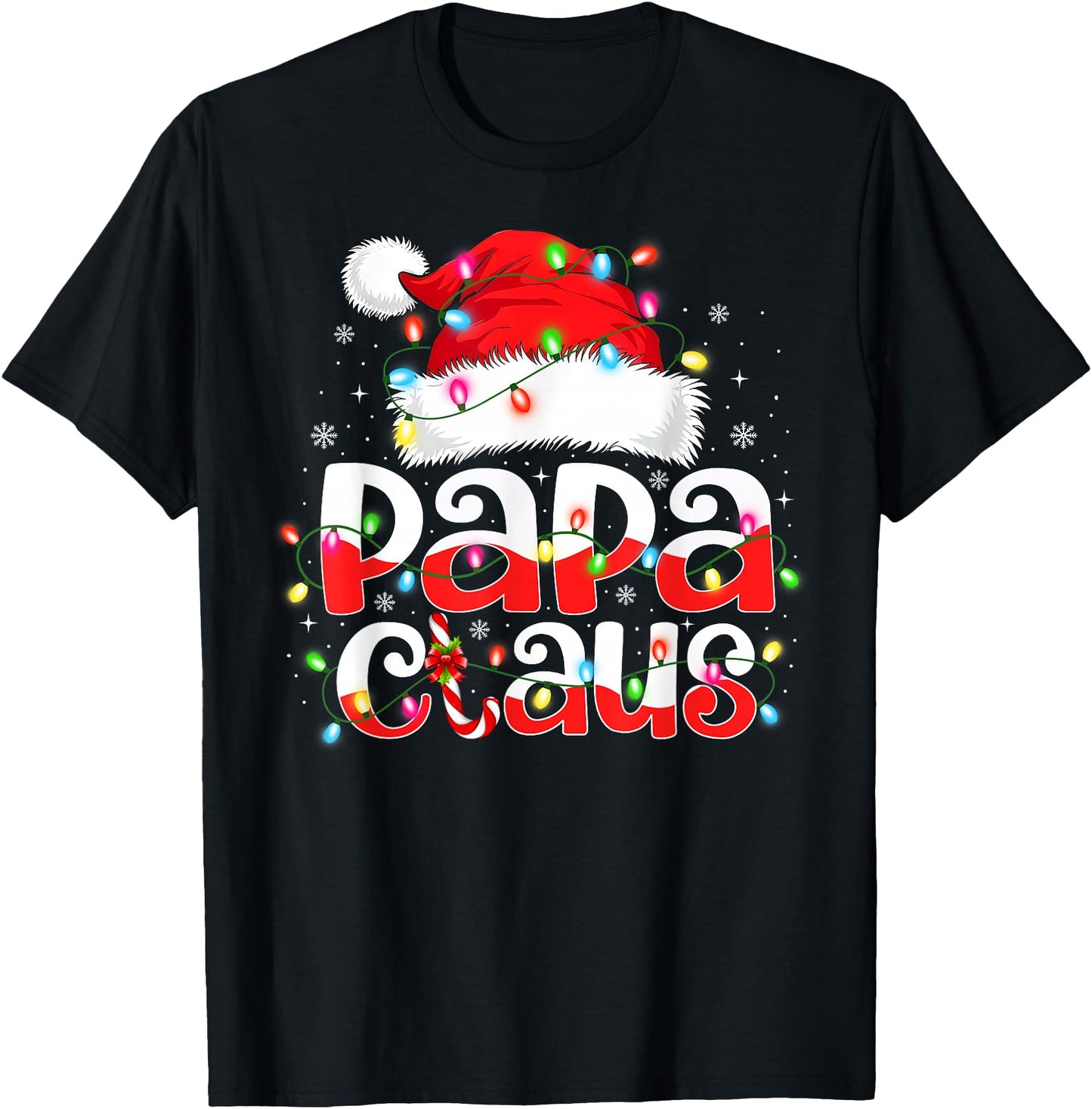 Papa Claus Shirt Christmas Lights Pajama Family Matching