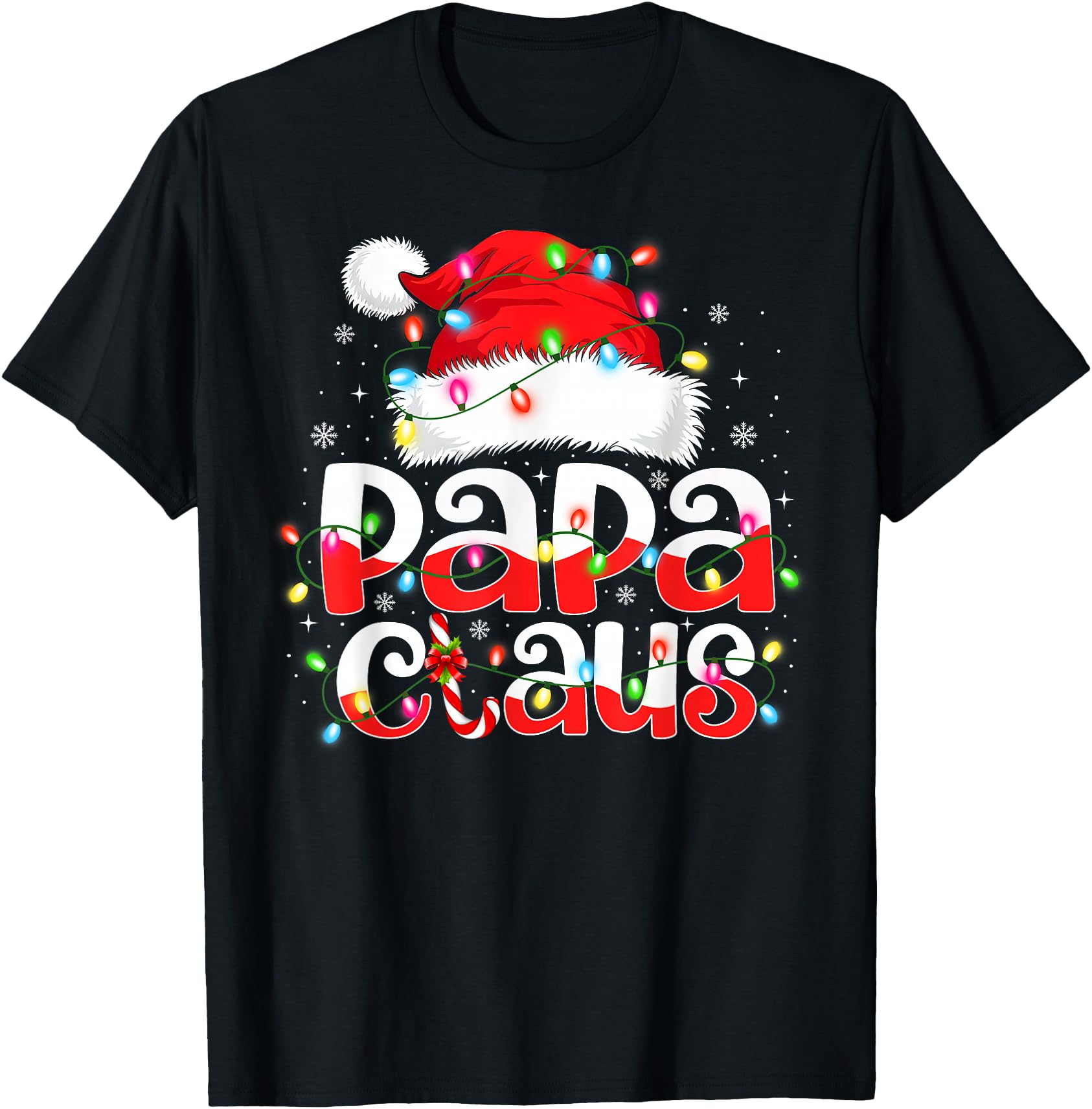 Papa Claus Shirt Christmas Lights Pajama Family Matching