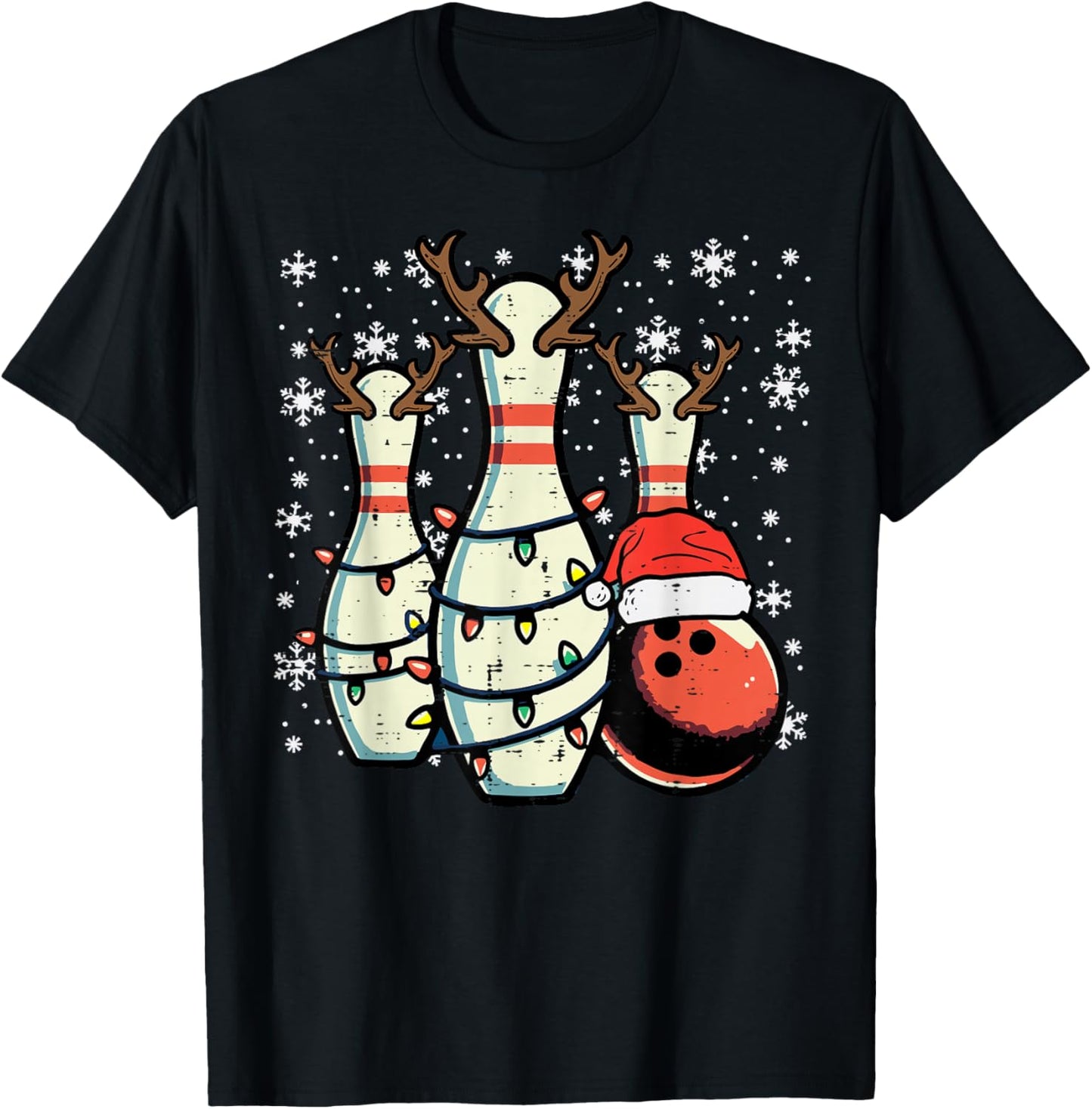 Christmas Bowling Pins Reindeer Xmas Bowler Women Men Kids