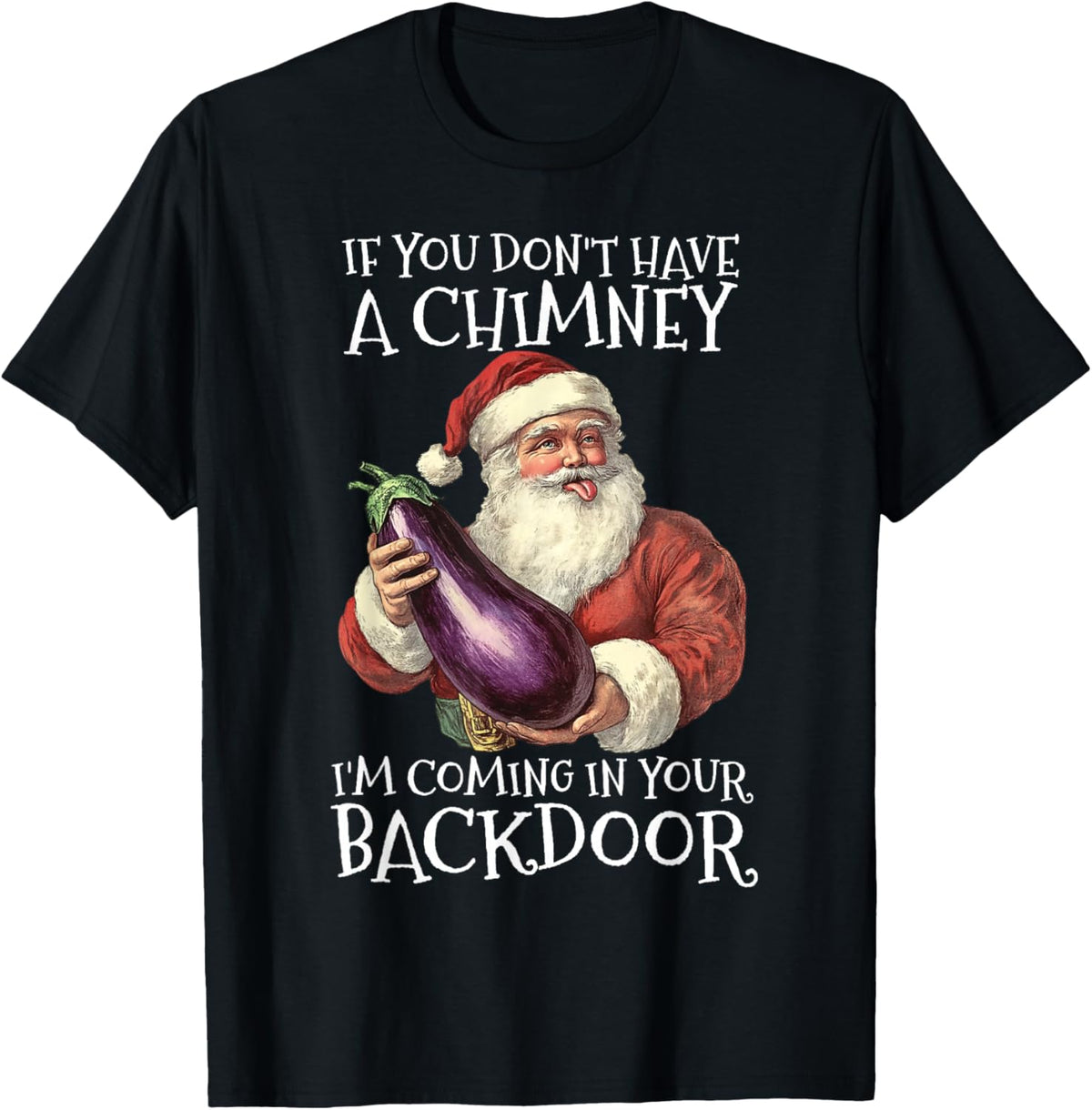 Sexual Innuendo Santa Rude Christmas T-Shirt – Mernea