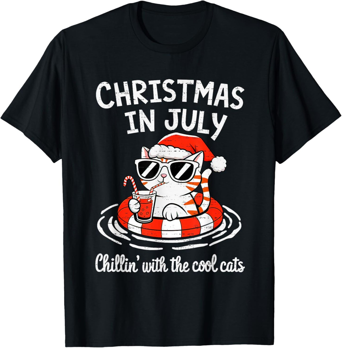 Chillin Cool Cats Christmas In July Kitty Meowy Xmas Summer