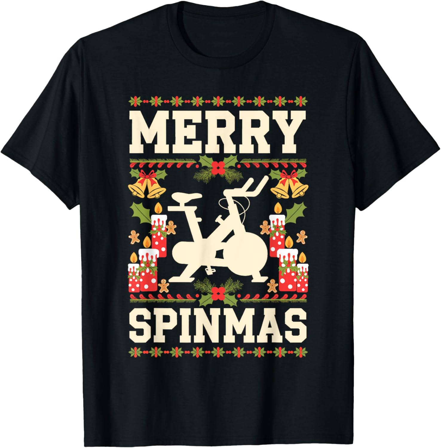 Merry Spinmas Spin-Bike Ugly Christmas Xmas Party