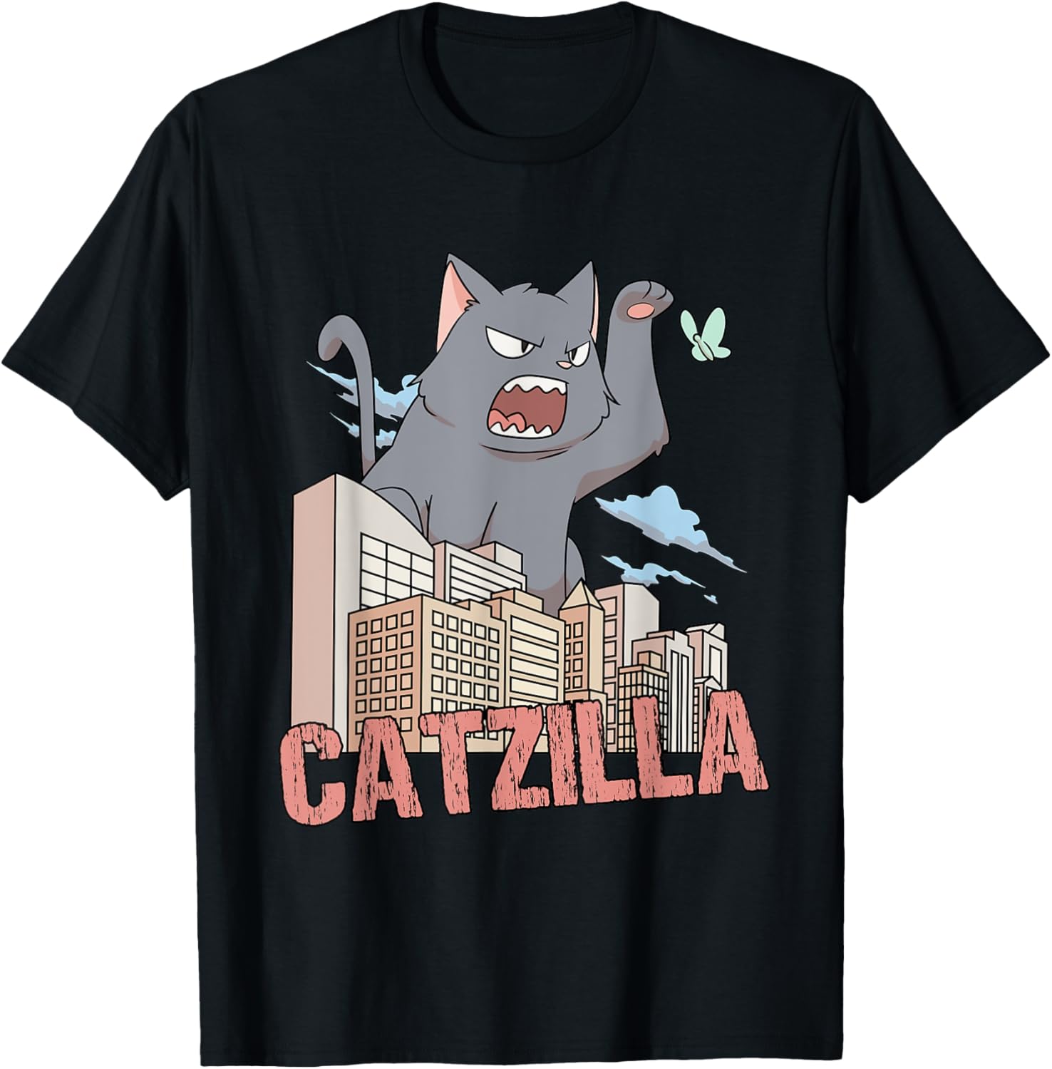 Catzilla Giant Cat In The City For Pet And Kitty Lovers T-Shirt